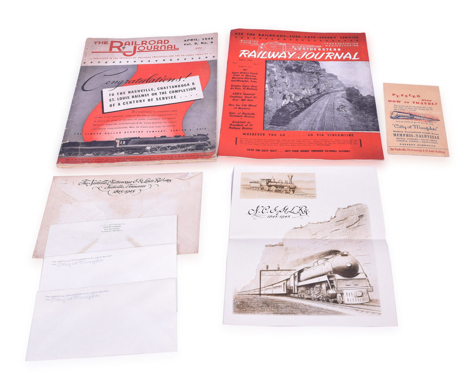 Nashville Chattanooga & St. Louis Railway Centennial and City of Memphis Paper Group (1 of 1)