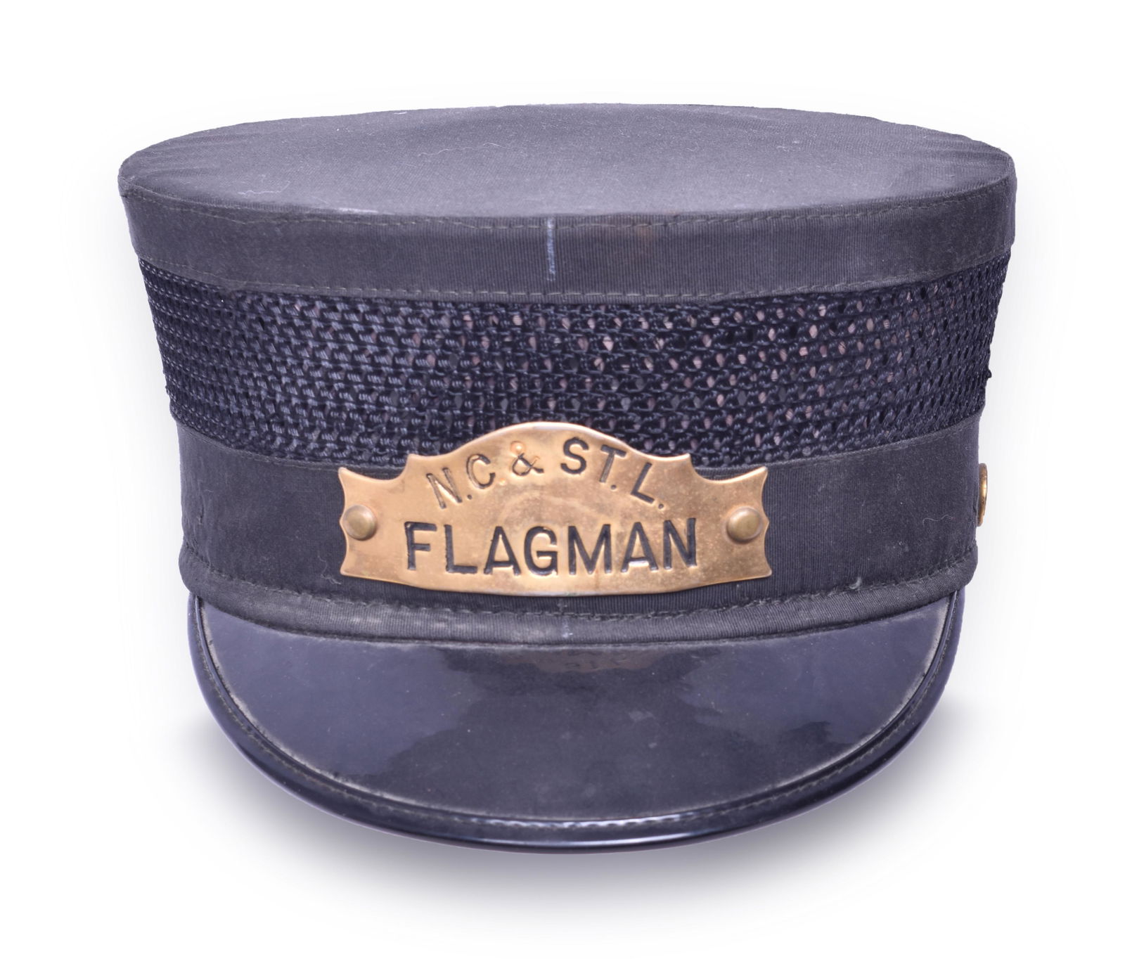 Nashville Chattanooga & St. Louis Railway Flagman Cap with Brass Badge (1 of 4)
