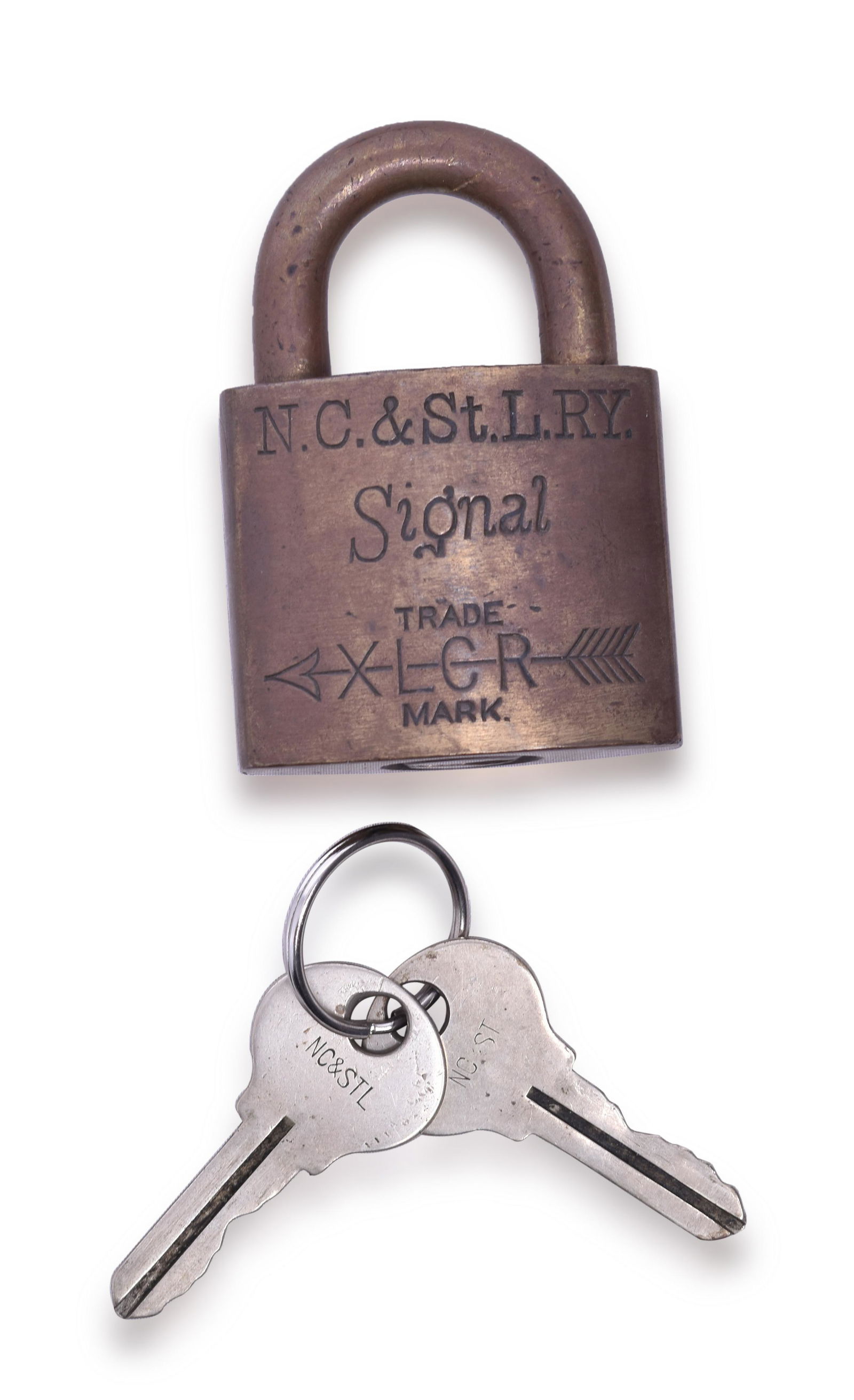 Corbin Nashville Chattanooga & St. Louis Railway Brass Signal Lock w/ Key (1 of 2)