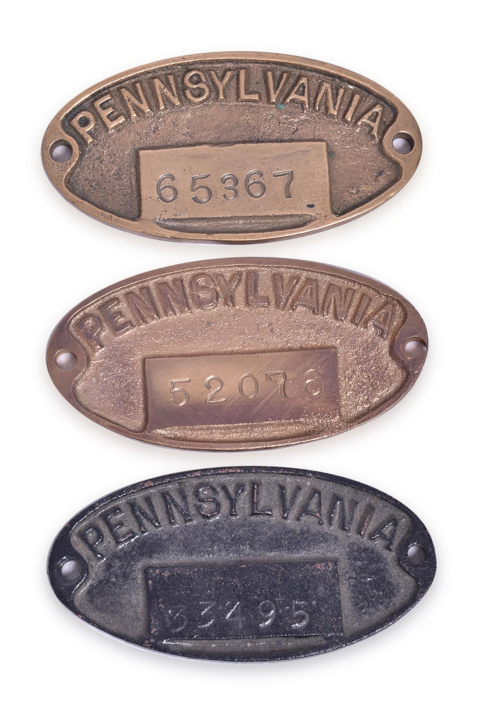 Three Pennsylvania Railroad Shop Tags / Property Plates (1 of 2)