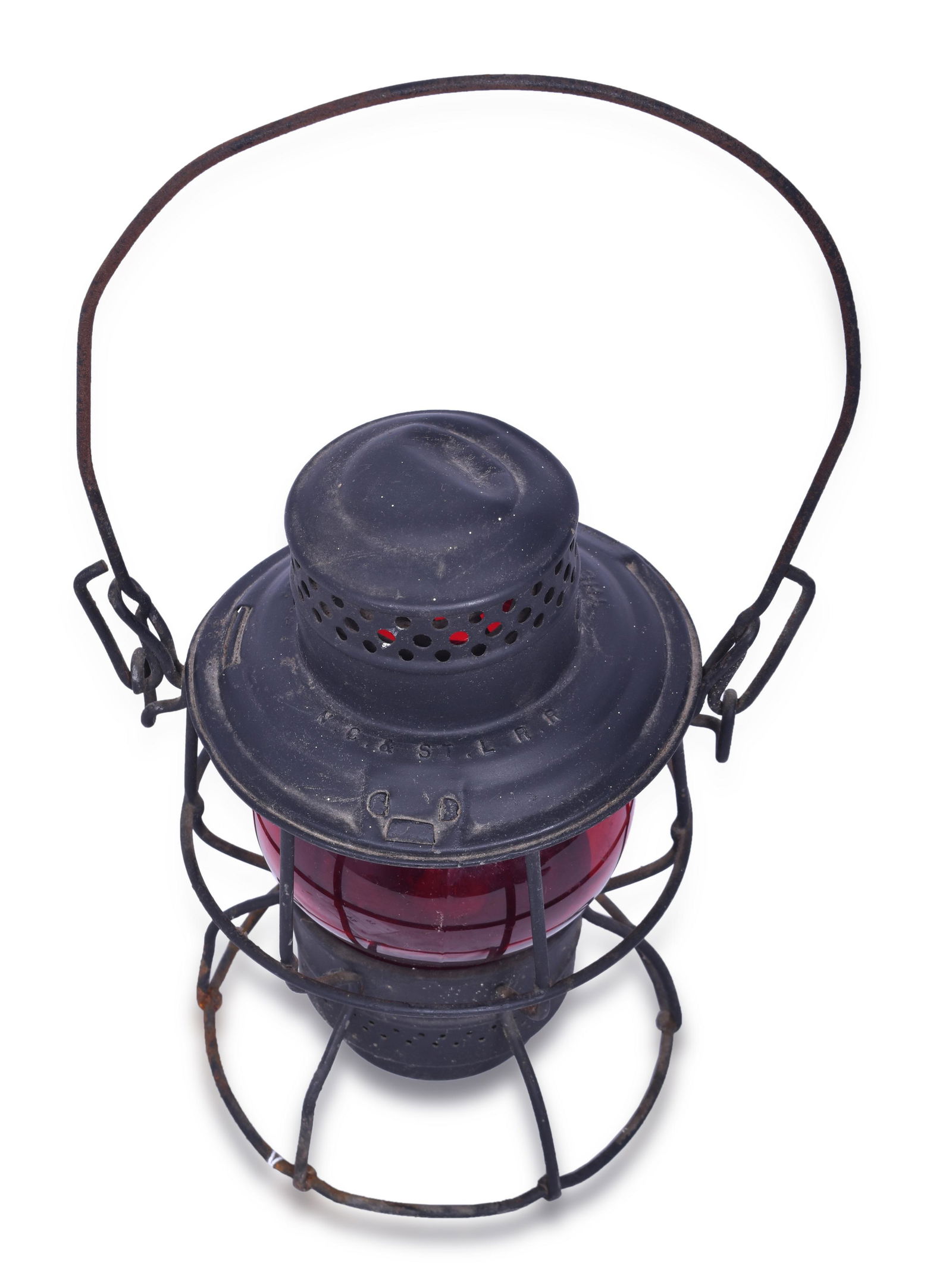 Adams & Westlake / Adlake Nashville Chattanooga & St. Louis Railway Kero Red Globe Lantern (1 of 5)