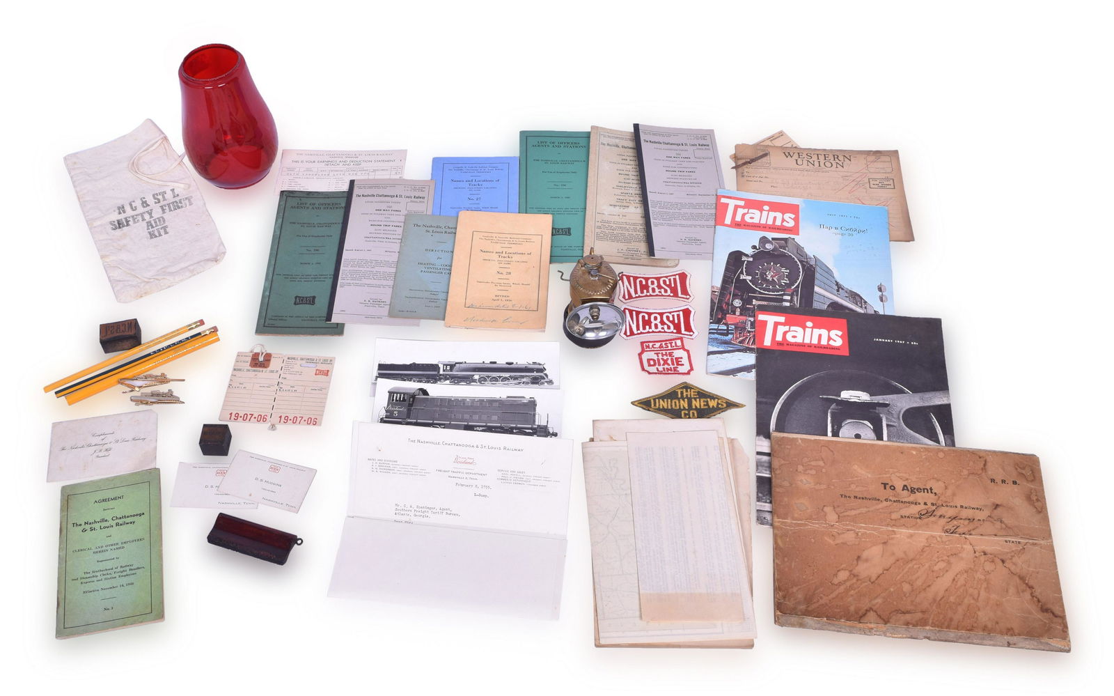 Mixed group of Nashville Chattanooga & St. Louis Railway Railroadiana - ALCO Builders Cards, Station (1 of 1)