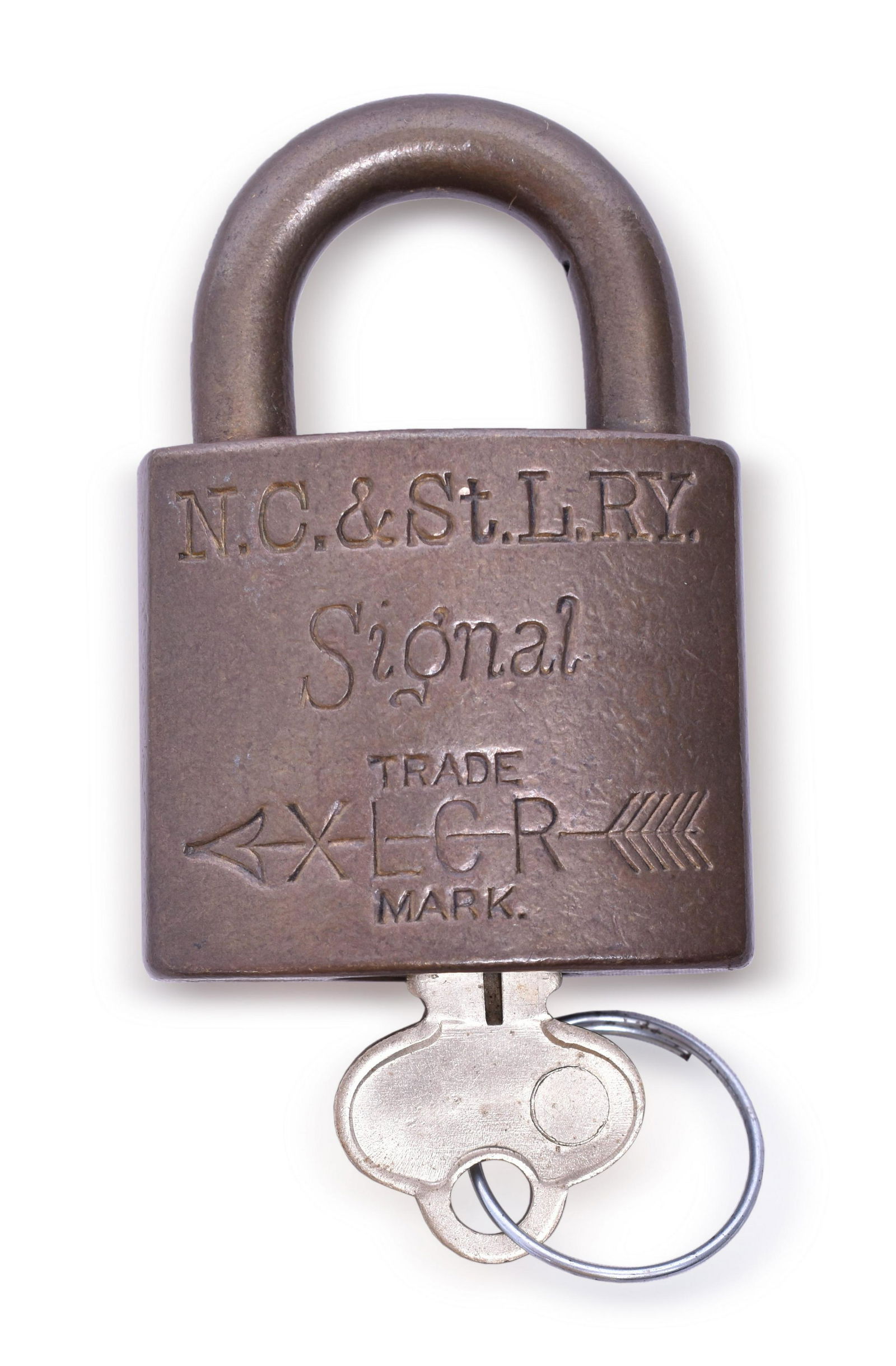 Brass Nashville Chattanooga & St. Louis Railway XLCR Corbin Padlock (1 of 2)