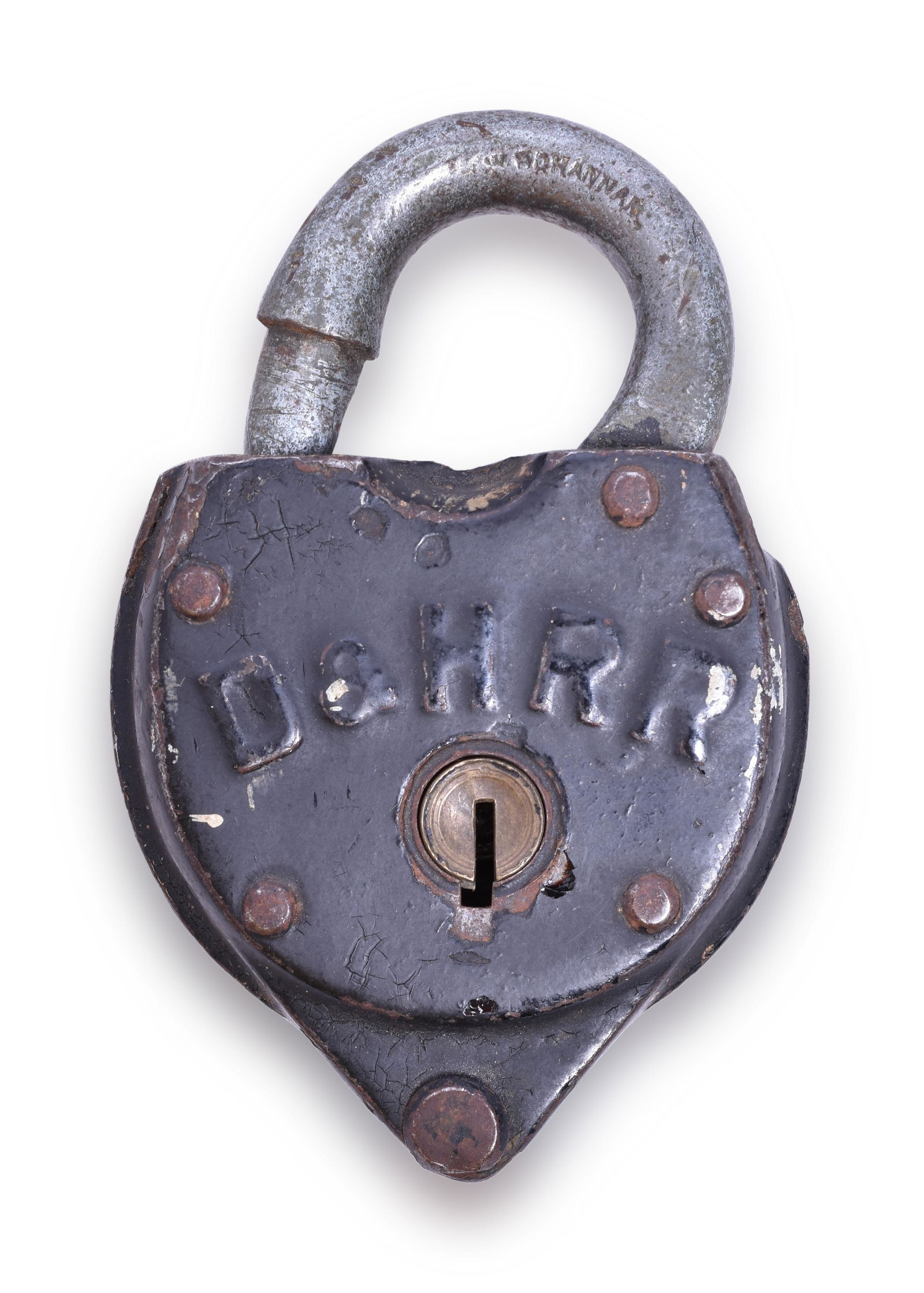 Wilson Bohannan Delaware and Hudson Railroad Heart Shaped Steel Lock (1 of 2)