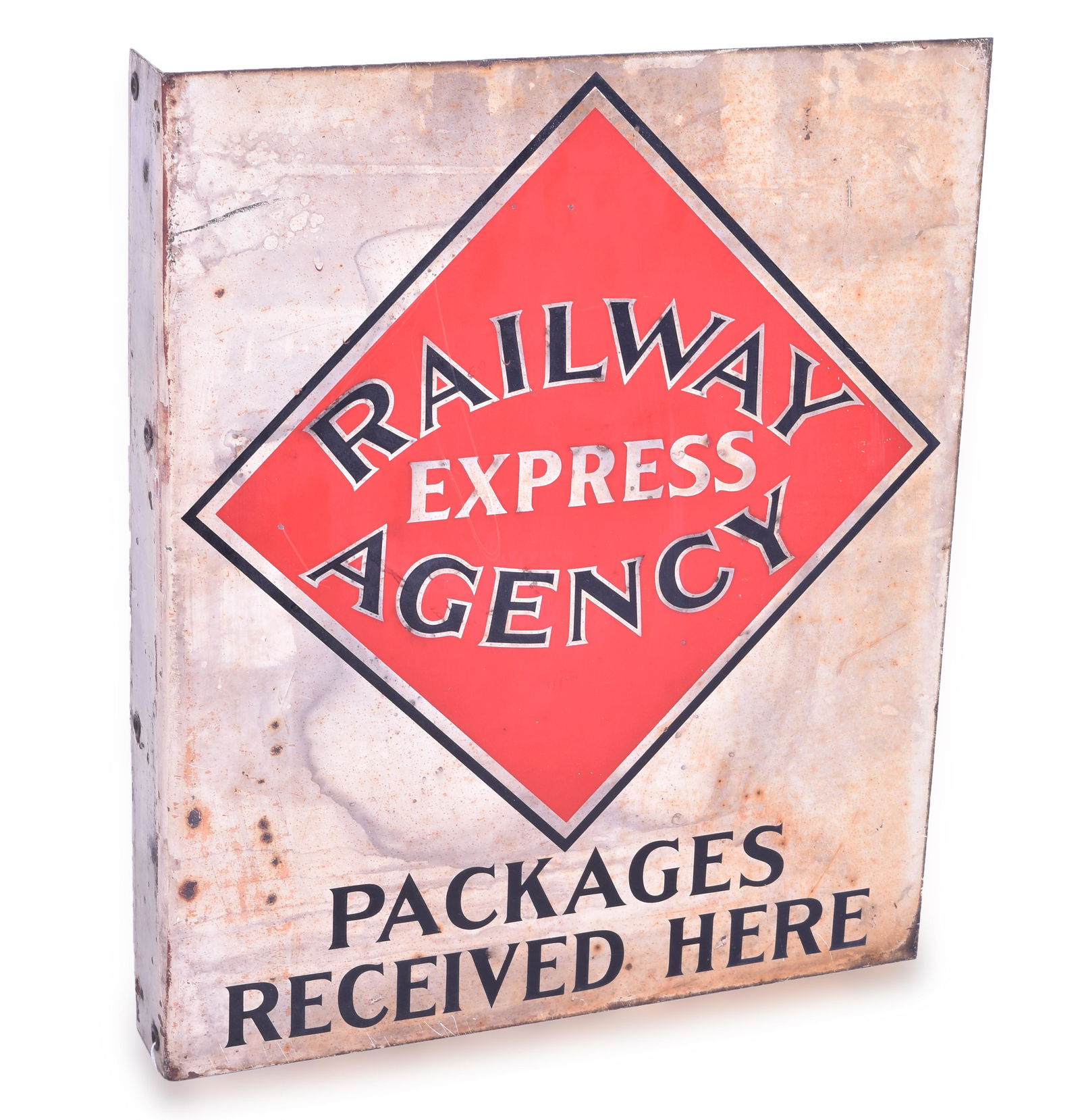 Railway Express Agency Double Sided Porcelain Flange Sign (1 of 3)