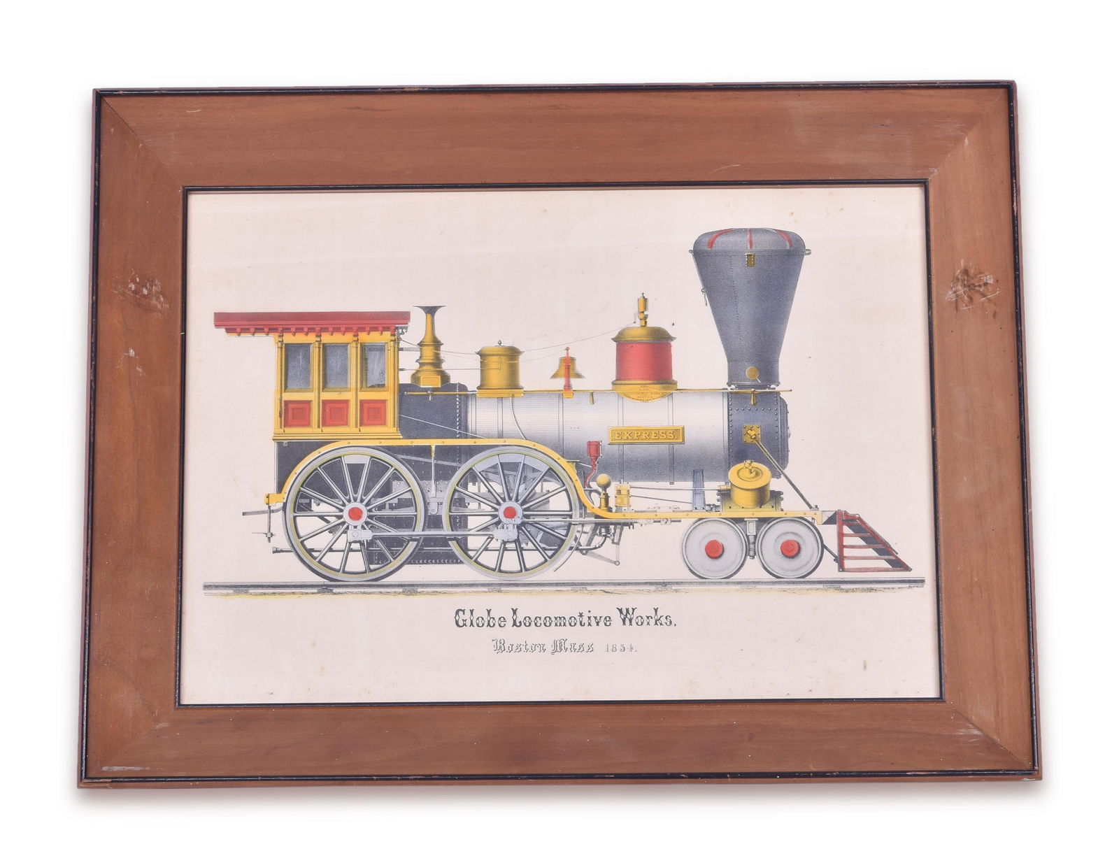 Globe Locomotive Works Hand Colored Lithograph (1 of 2)