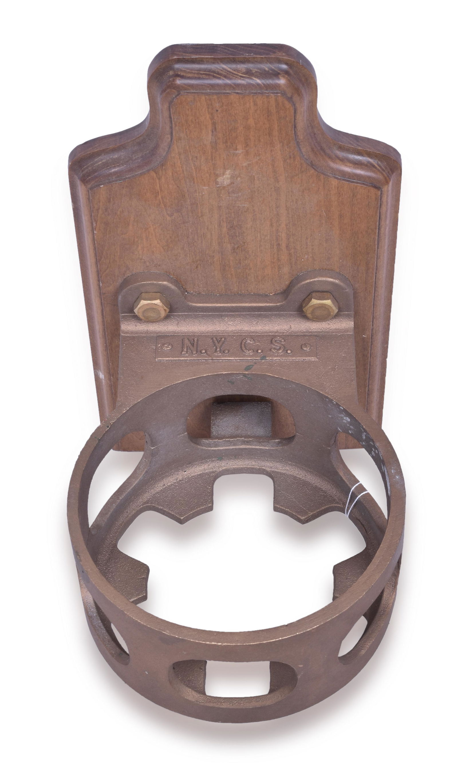 Cast Brass New York Central Railroad Locomotive Lantern Holder (1 of 3)