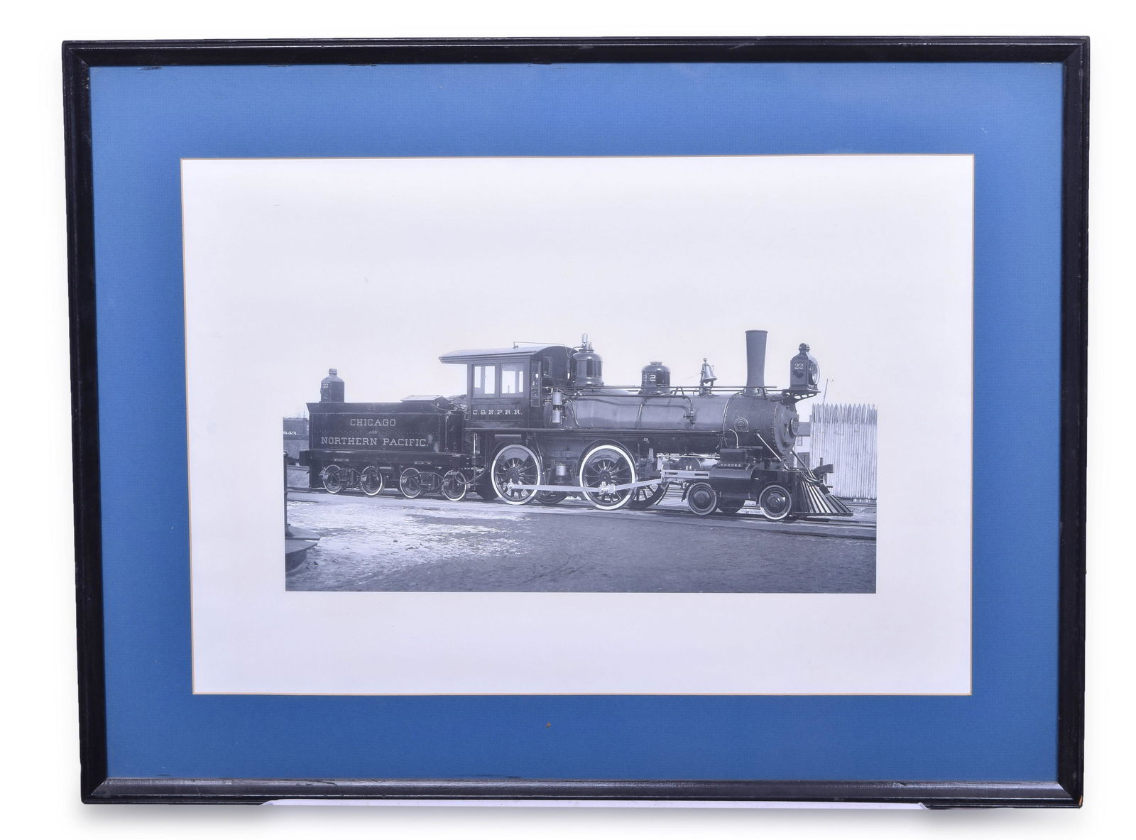 Framed Chicago and Northern Pacific Brooks Locomotive Works #22 Photograph (1 of 2)
