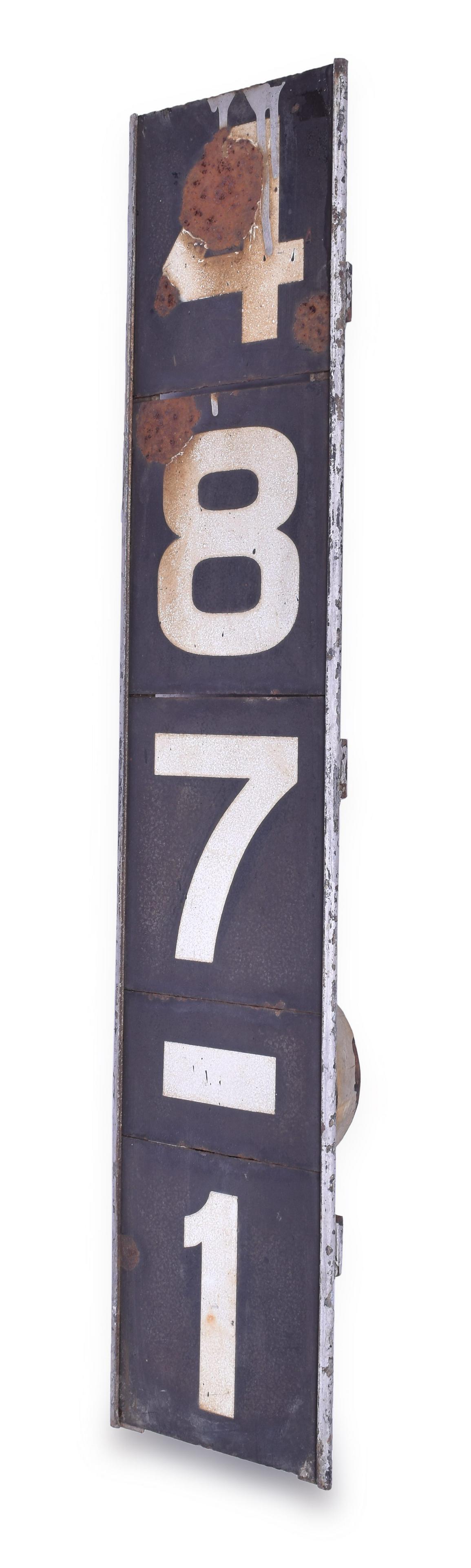 Erie Railroad Signal Number Plate with Porcelain Numbers and Bracket (1 of 2)