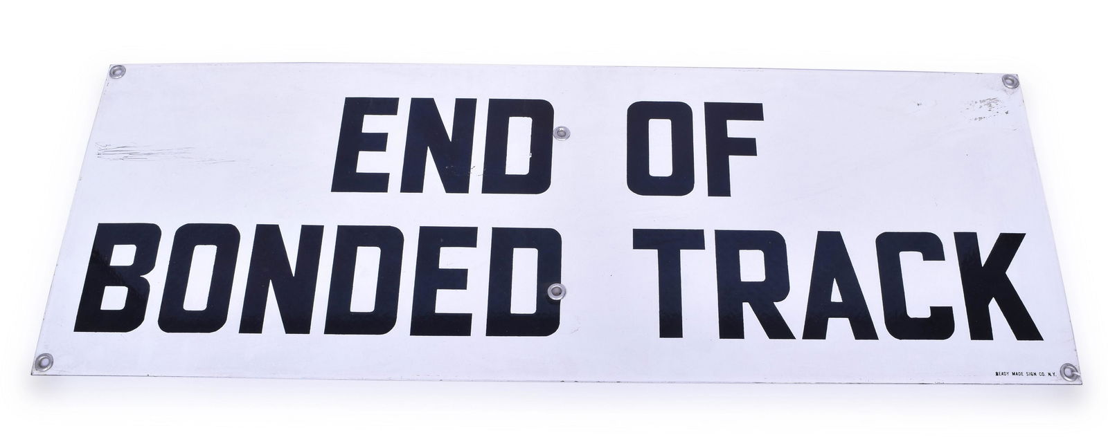 End of Bonded Track - Porcelain Railroad Sign - Ready Made Sign Co. (1 of 2)
