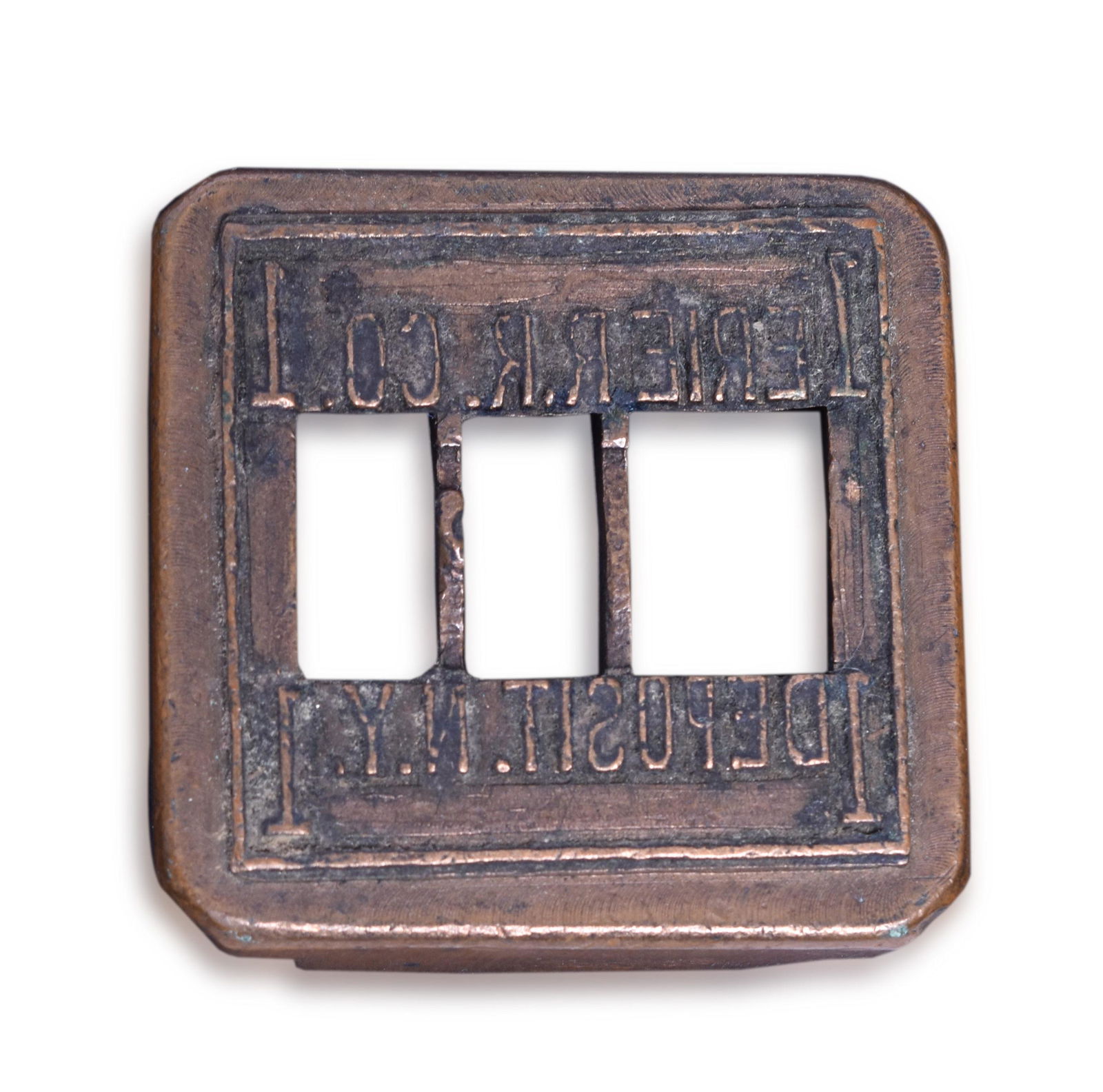 Erie Railroad Deposit New York Ticket Dater Die (1 of 2)