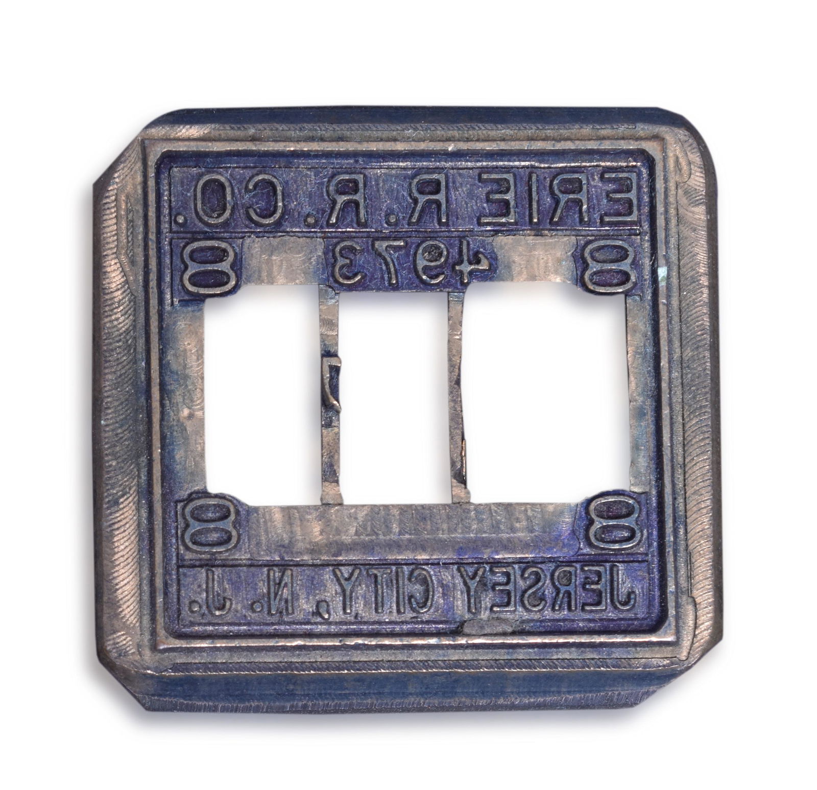 Erie Railroad Jersey City Ticket Dater Die (1 of 2)