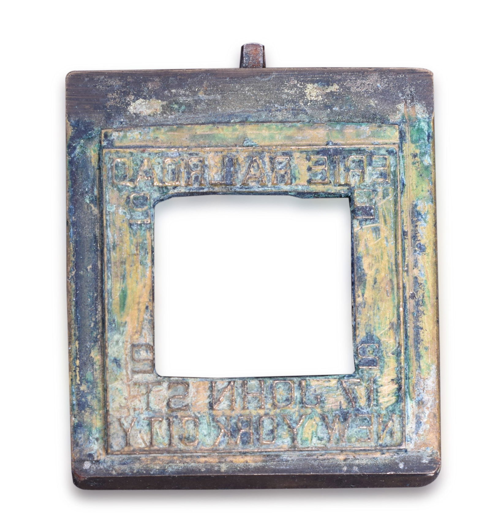 Erie Railroad 17 John Street New York, NY Ticket Dater Die (1 of 2)