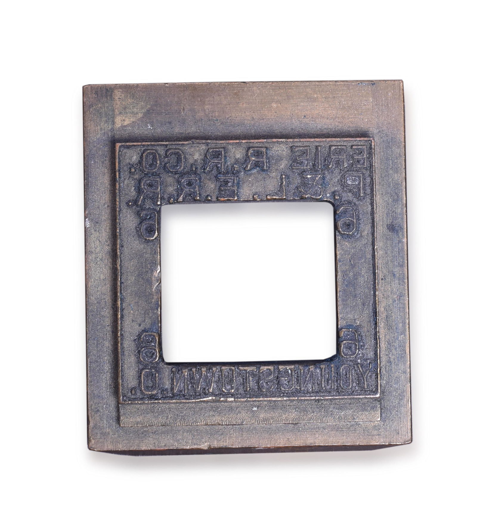 Erie Railroad and Pittsburgh and Lake Erie Railroad Youngstown Ohio Ticket Dater Die (1 of 2)