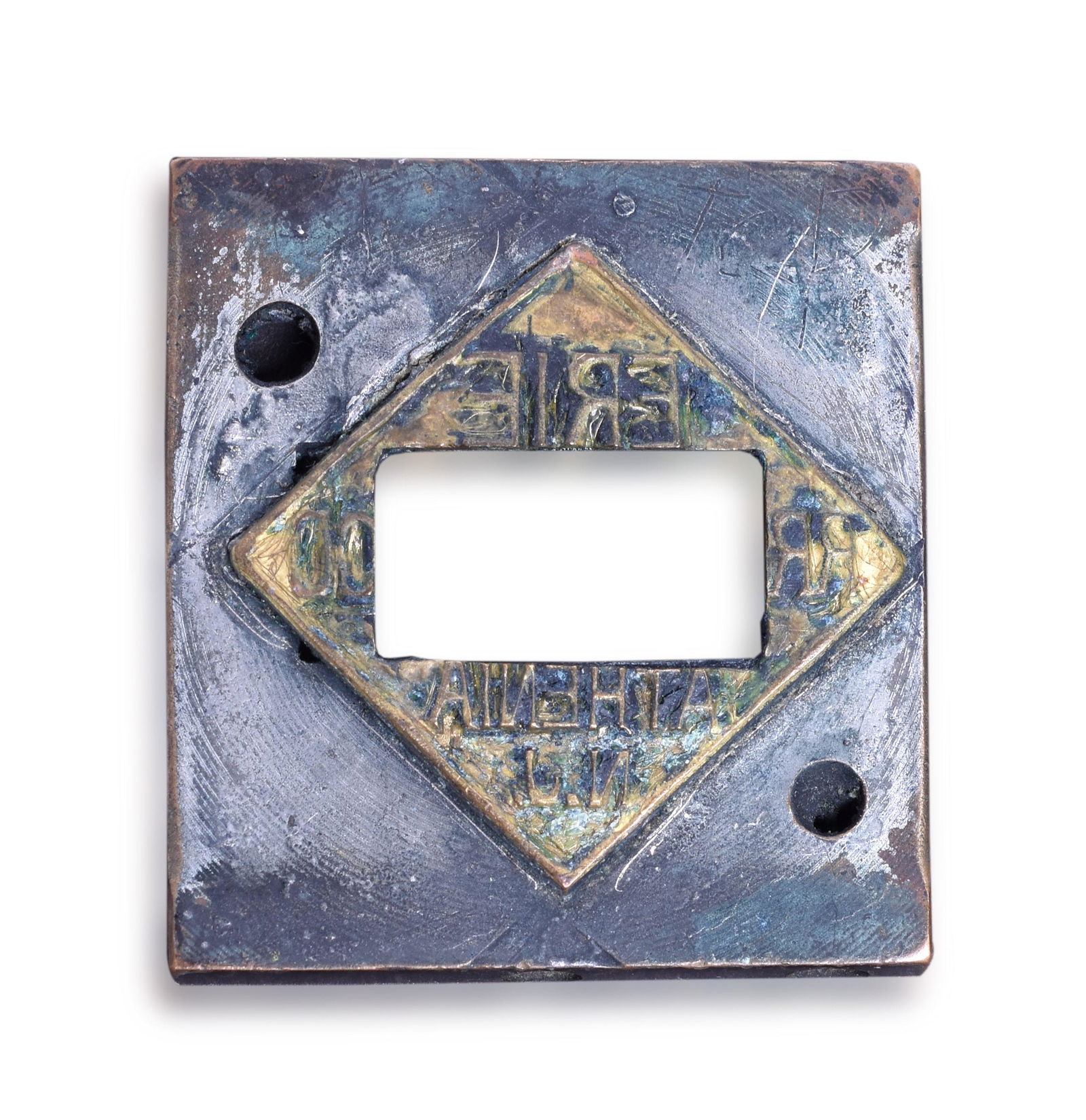 Erie Railroad Athenia New Jersey Ticket Dater Die (1 of 2)