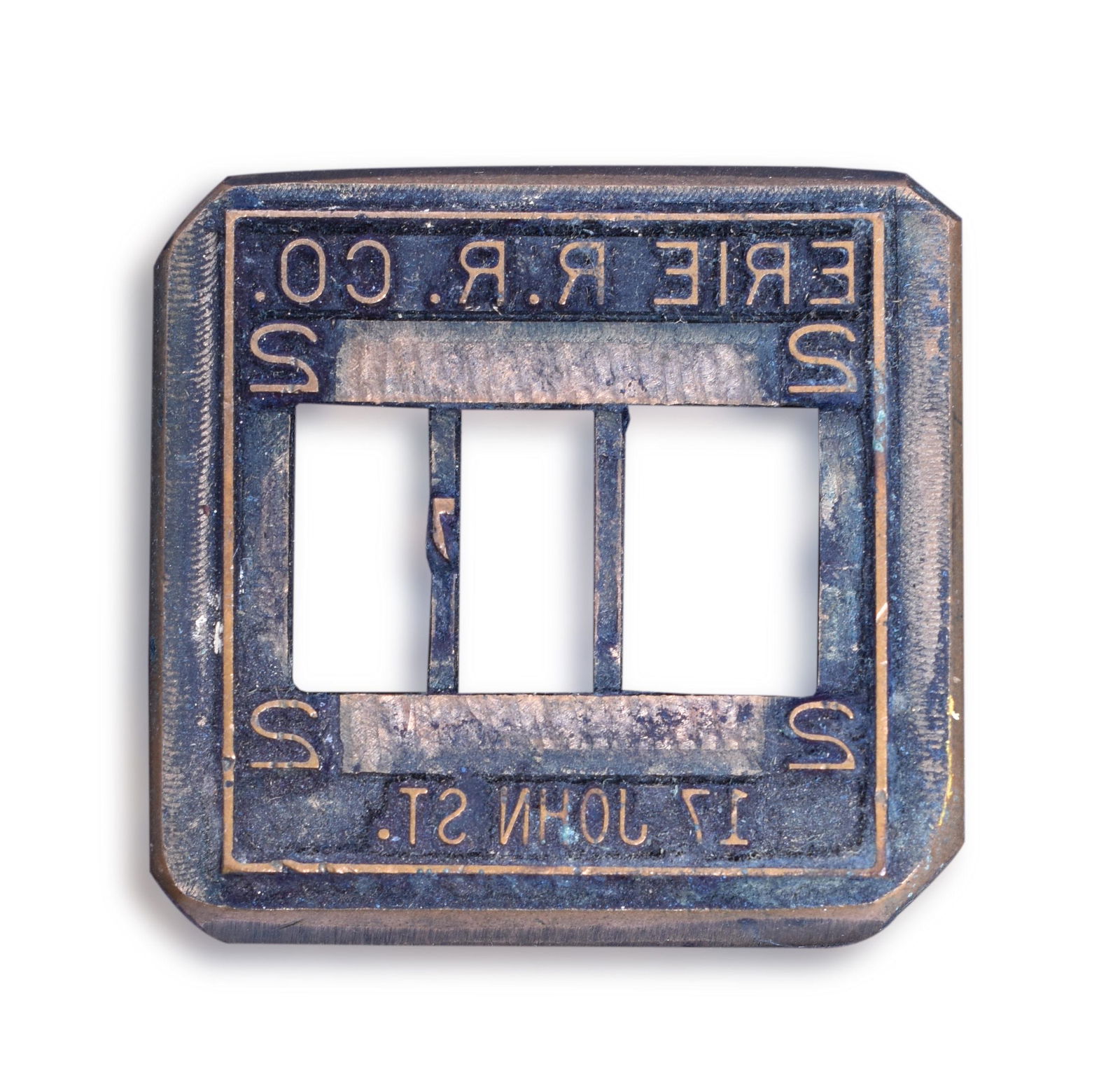 Erie Railroad 17 John Street Ticket Dater Die (1 of 2)