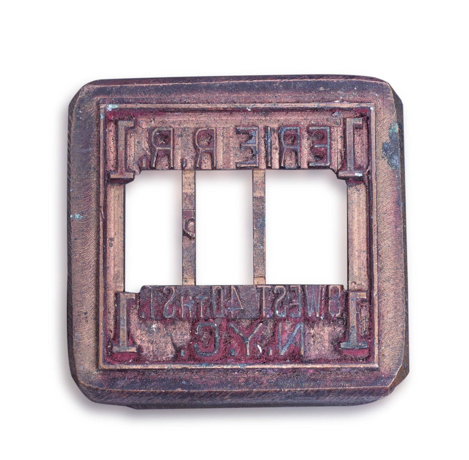 Erie Railroad 8 West 40th Street New York, NY Ticket Dater Die (1 of 2)