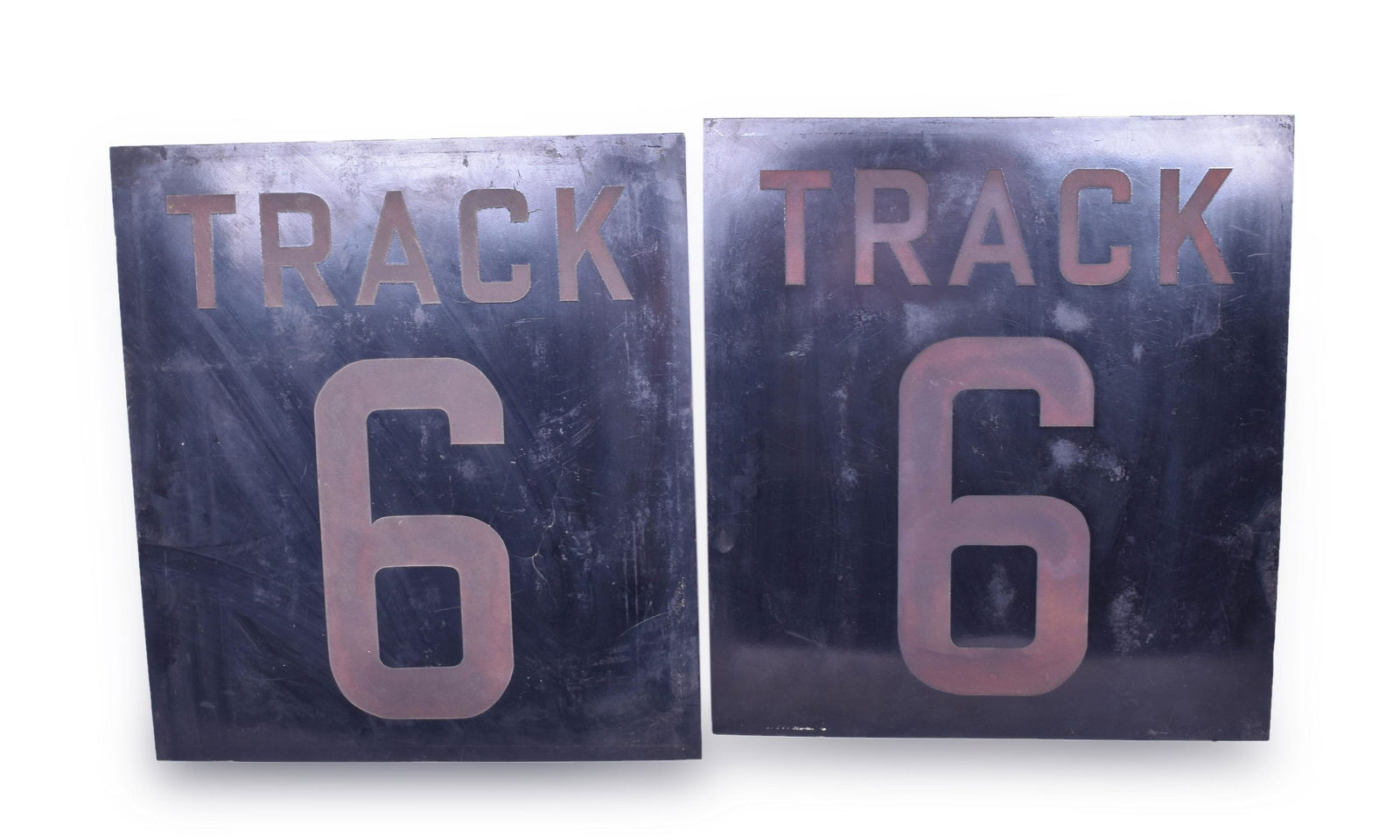 Pair of "Track 6" Translucent Railroad Marquee / Track Indicator Signs (1 of 2)
