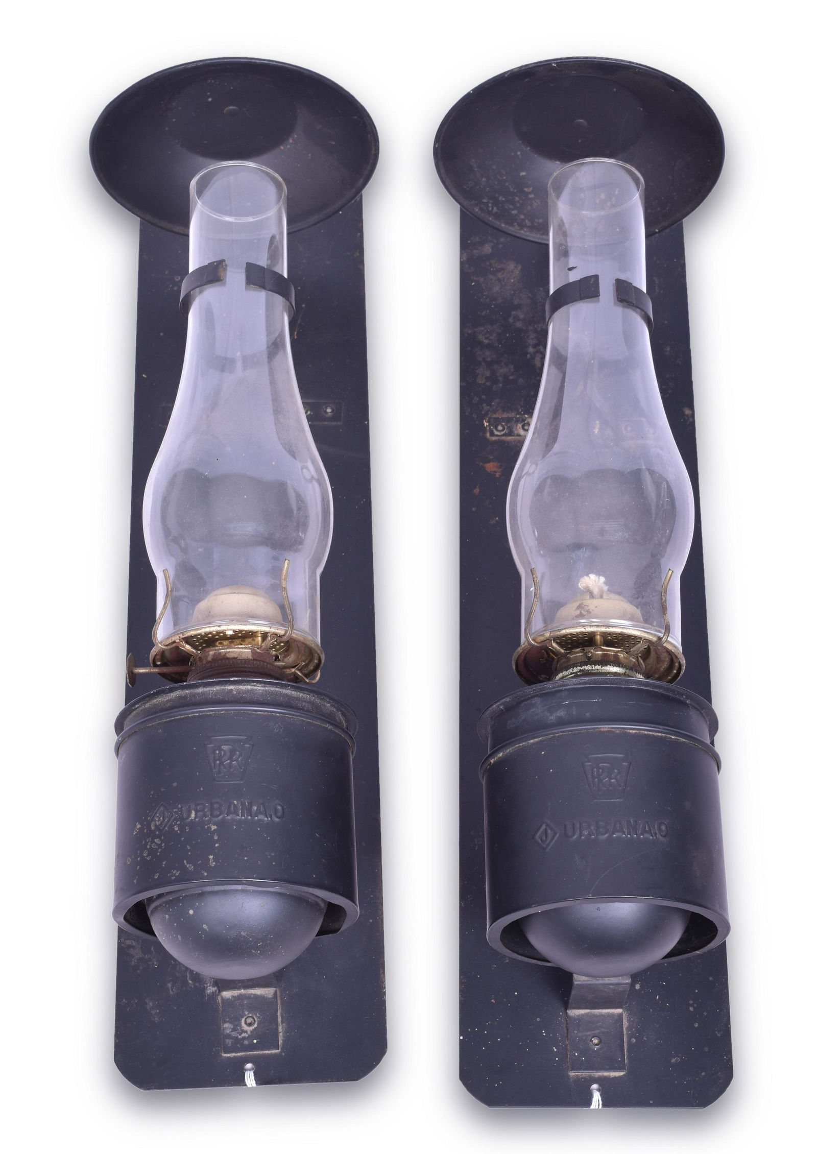 Pair of Johnson Urbana Pennsylvania Railroad Caboose Wall Lamps (1 of 4)
