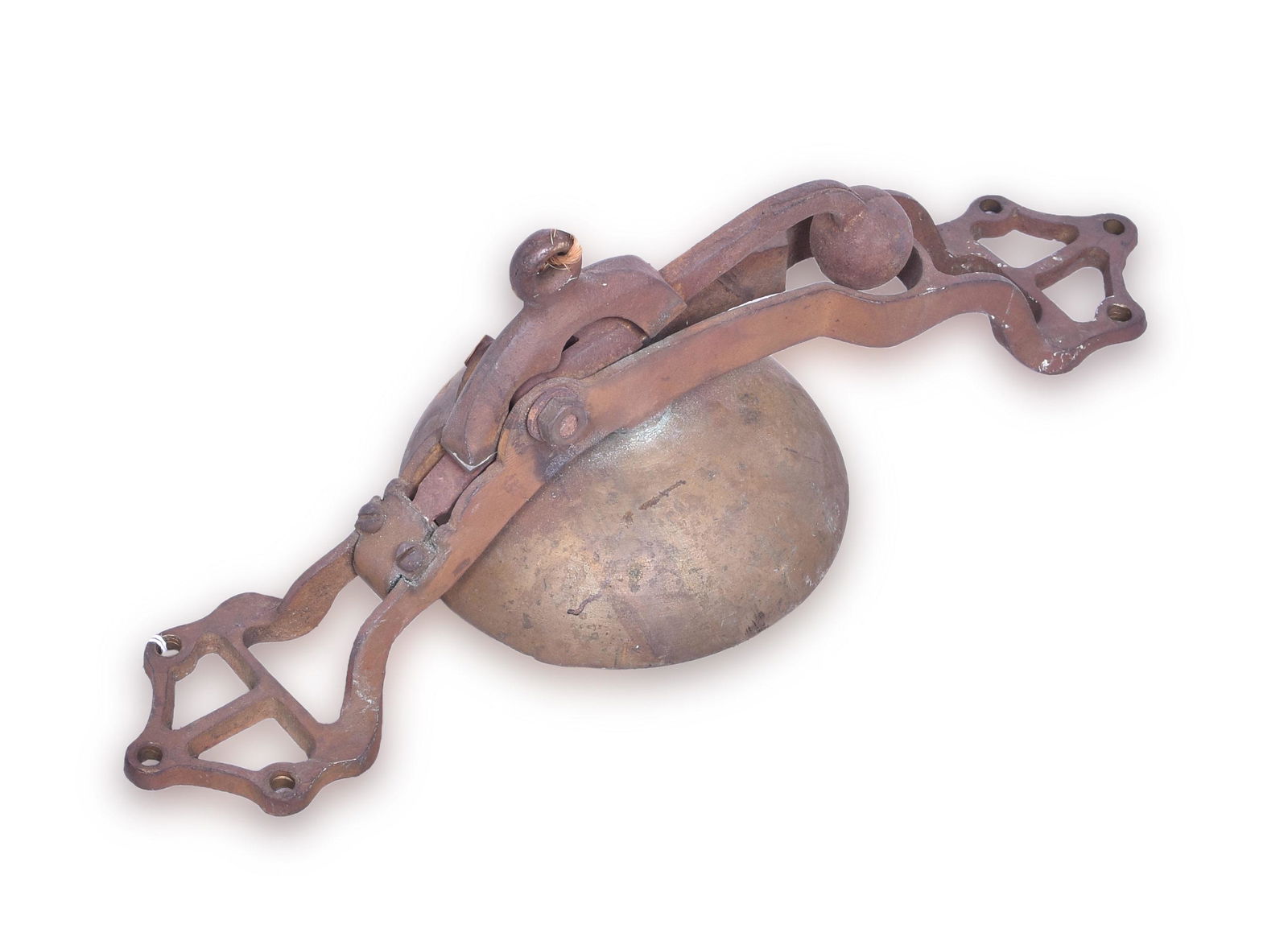 Steel Trolley Bell with Cast Brass Wall Mount (1 of 2)