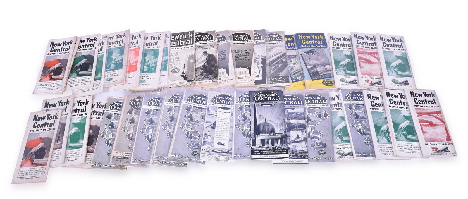 36 New York Central Railroad Public Timetables 1936-1949 (Including Pearl Harbor Day) (1 of 2)