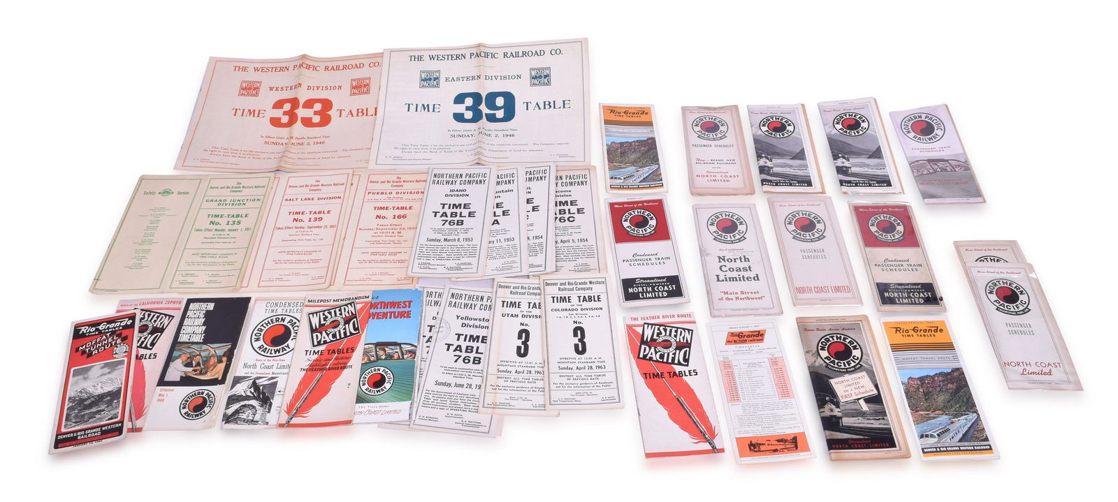 Northern Pacific, Western Pacific, and Rio Grande Railroad Employee and Public Timetables (1 of 2)