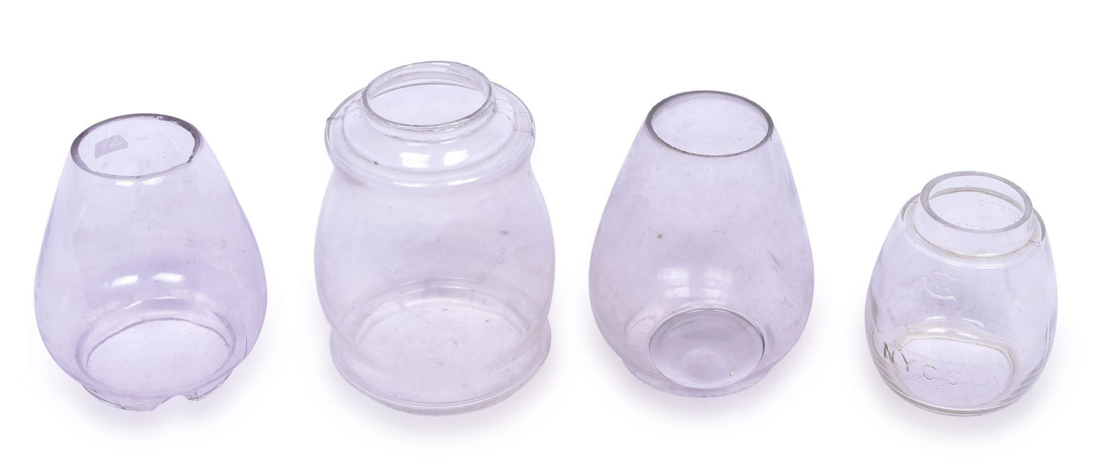 Four Clear Lantern Globes - Bullseye, New York Central, etc. (1 of 3)