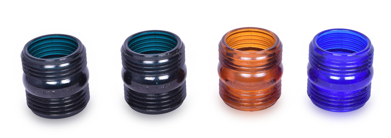 Four Dietz and Embury No. 40 Fresnel Colored Lantern Globes (1 of 2)