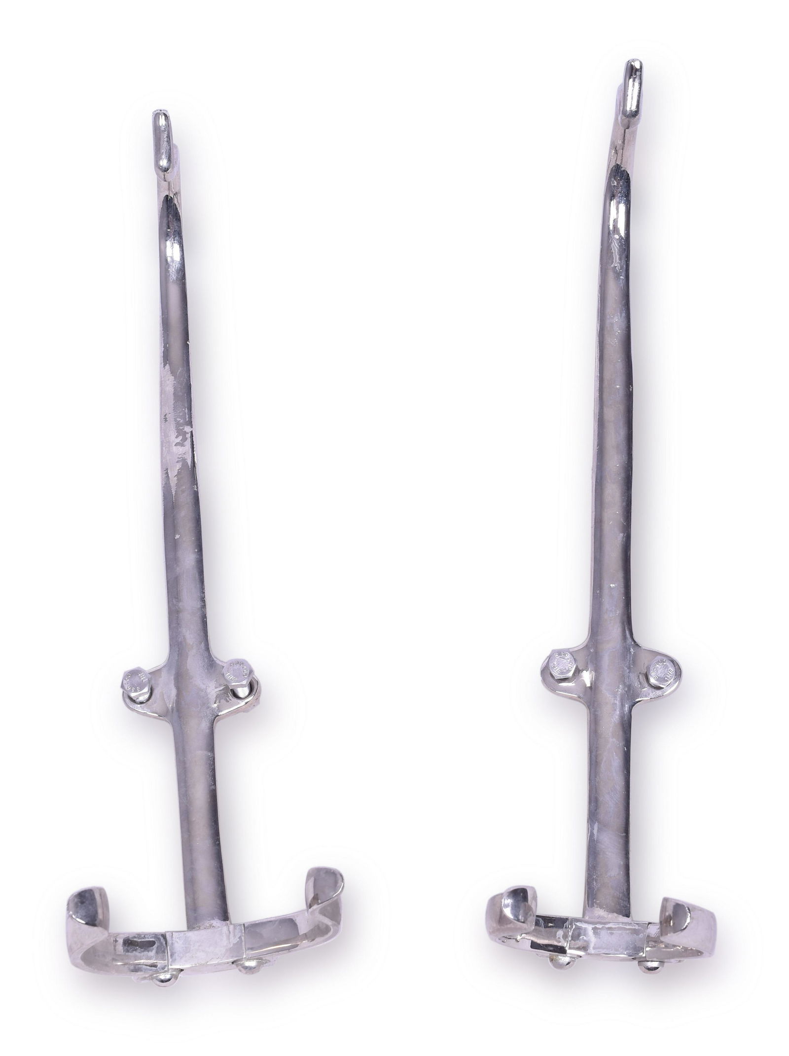 Pair of Polished Chrome Fire Lantern Brackets (1 of 2)