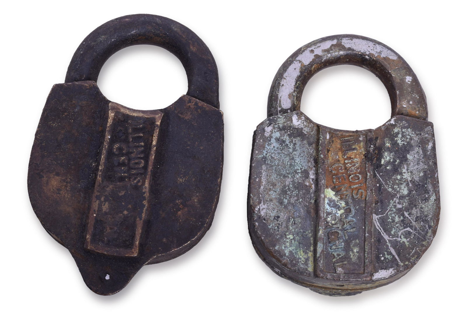 Pair of Illinois Central Railroad Brass Signal Locks (1 of 2)