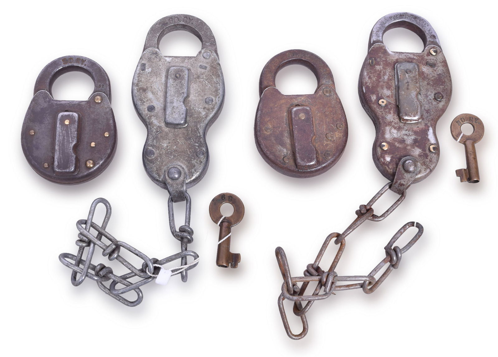 Four Southern Railway Yale Locks (1 of 2)