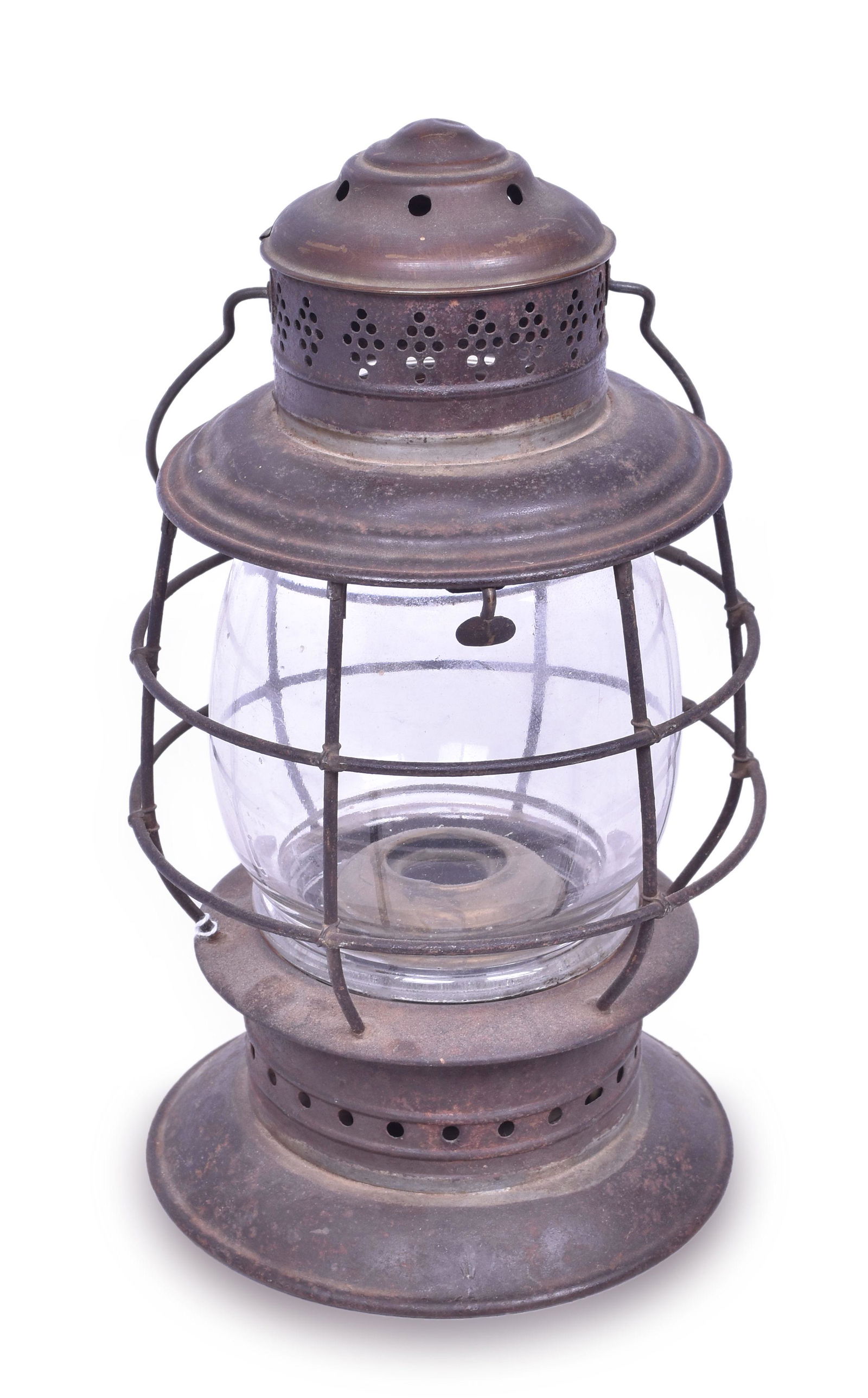 Unmarked Brass Top Bell Bottom Double Guard Lantern (1 of 5)