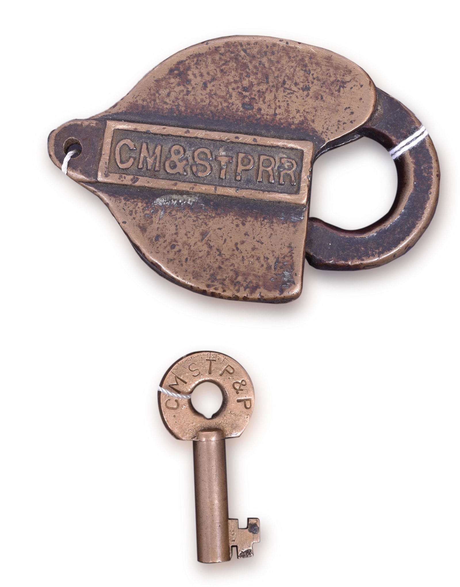 Milwaukee Road Brass Railroad Switch Lock w/ Adlake Key (1 of 3)