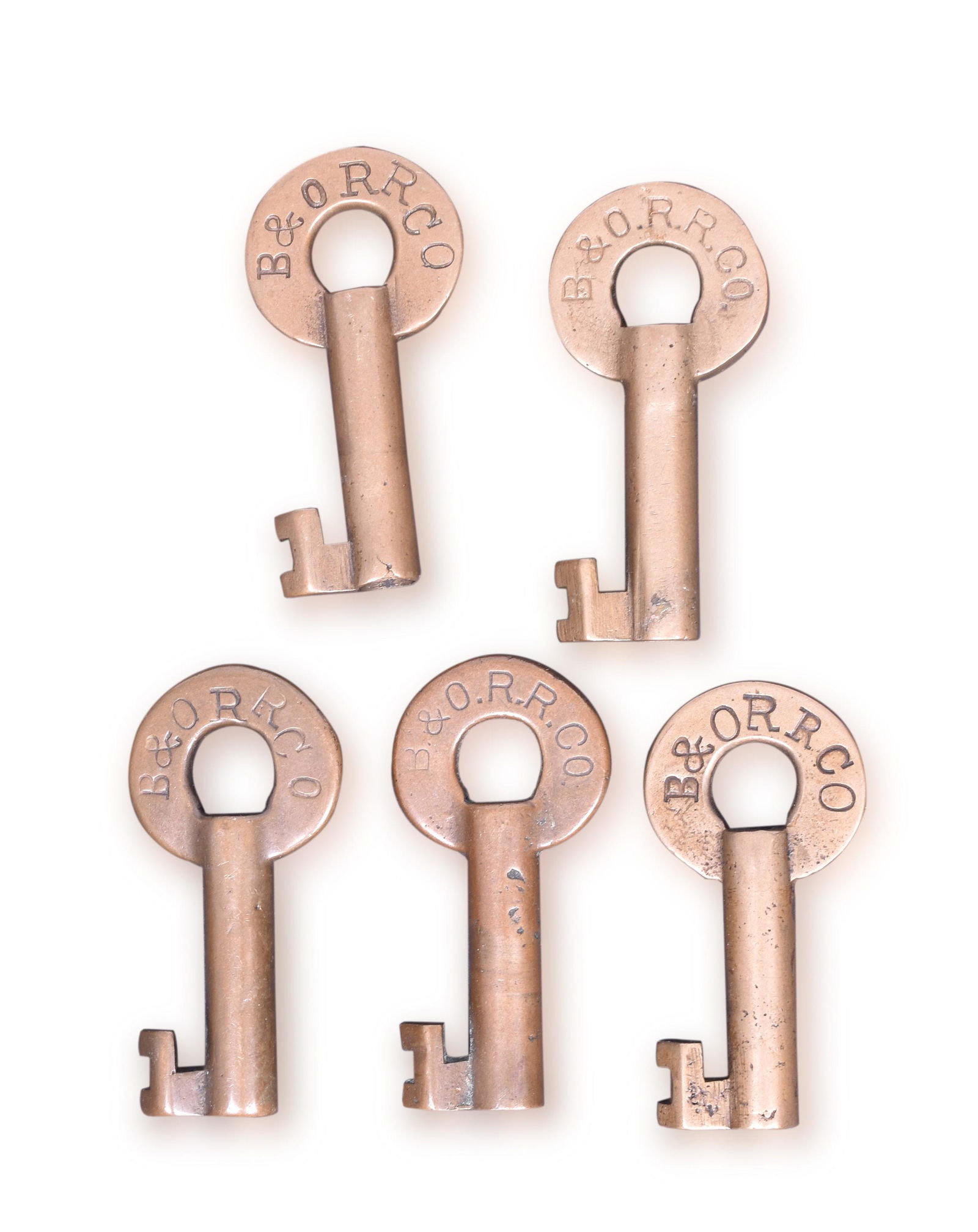 Five Baltimore and Ohio Railroad Switch Keys - F-S and Slaymaker (1 of 2)