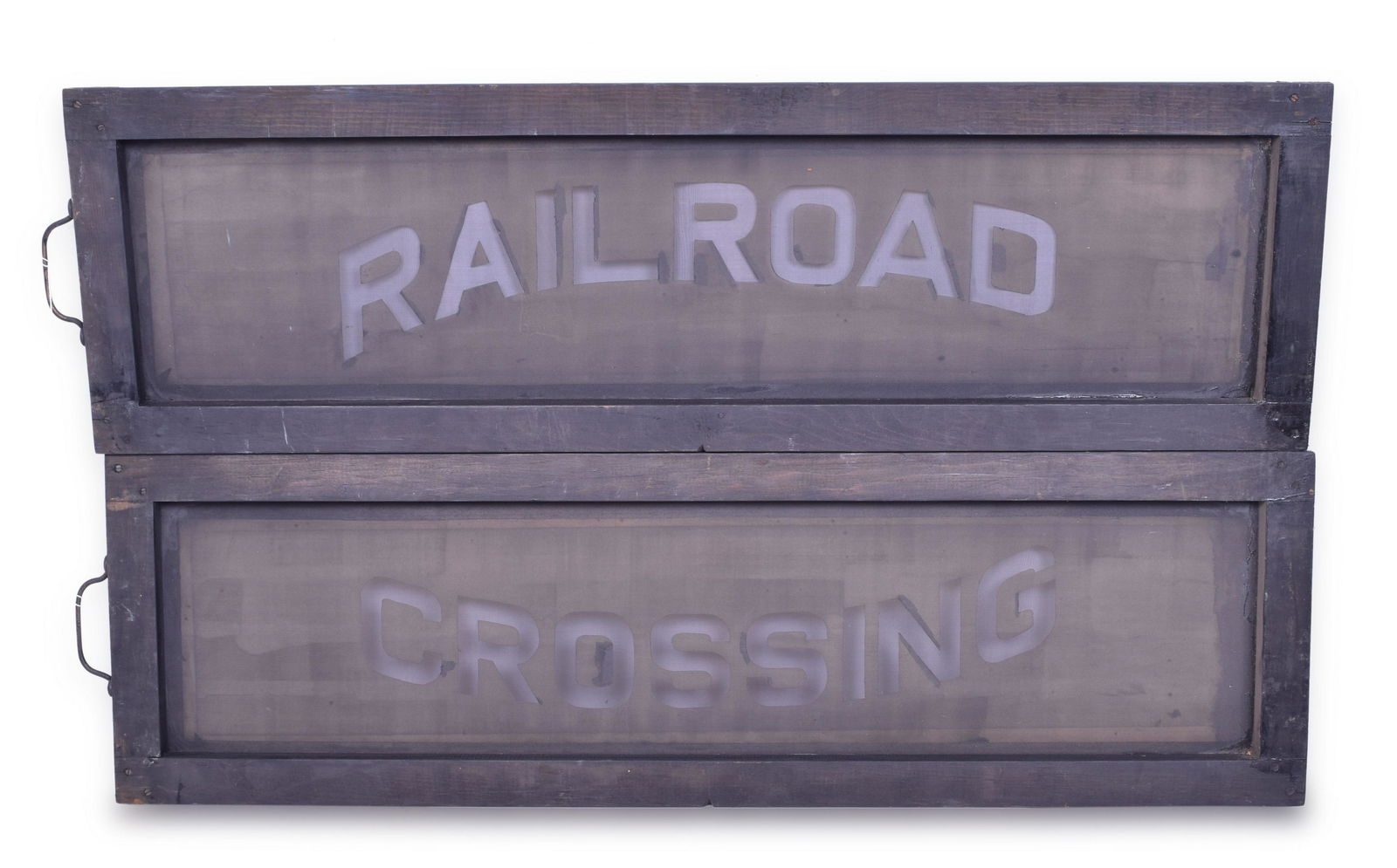 Union Pacific Railroad "Railroad" and "Crossing" Signs / Screen Prints w/ Wooden Frames (1 of 3)