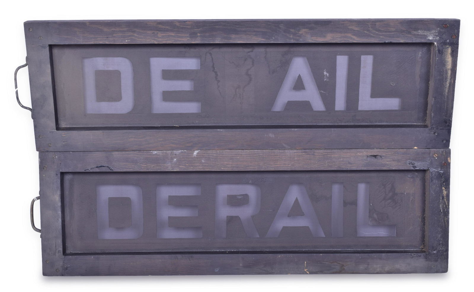 Union Pacific Railroad "DERAIL" Signs / Screen Prints w/ Wooden Frames (1 of 3)