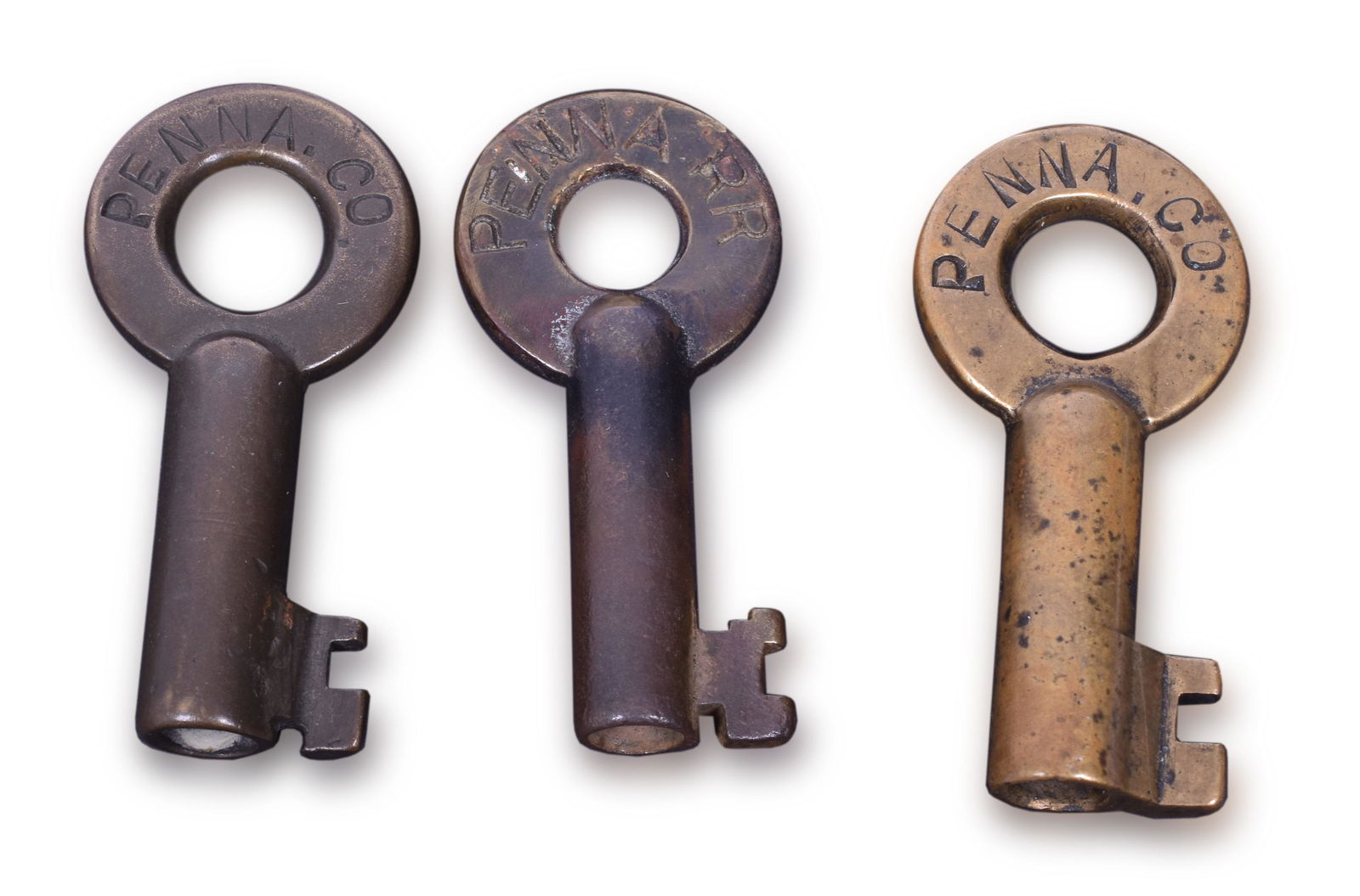Group of Three Pennsylvania Railroad A&W Switch Keys (1 of 3)