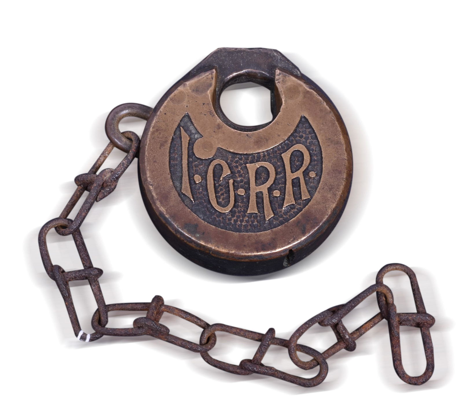 Illinois Central Railroad Pancake Six Lever Brass Lock (1 of 2)