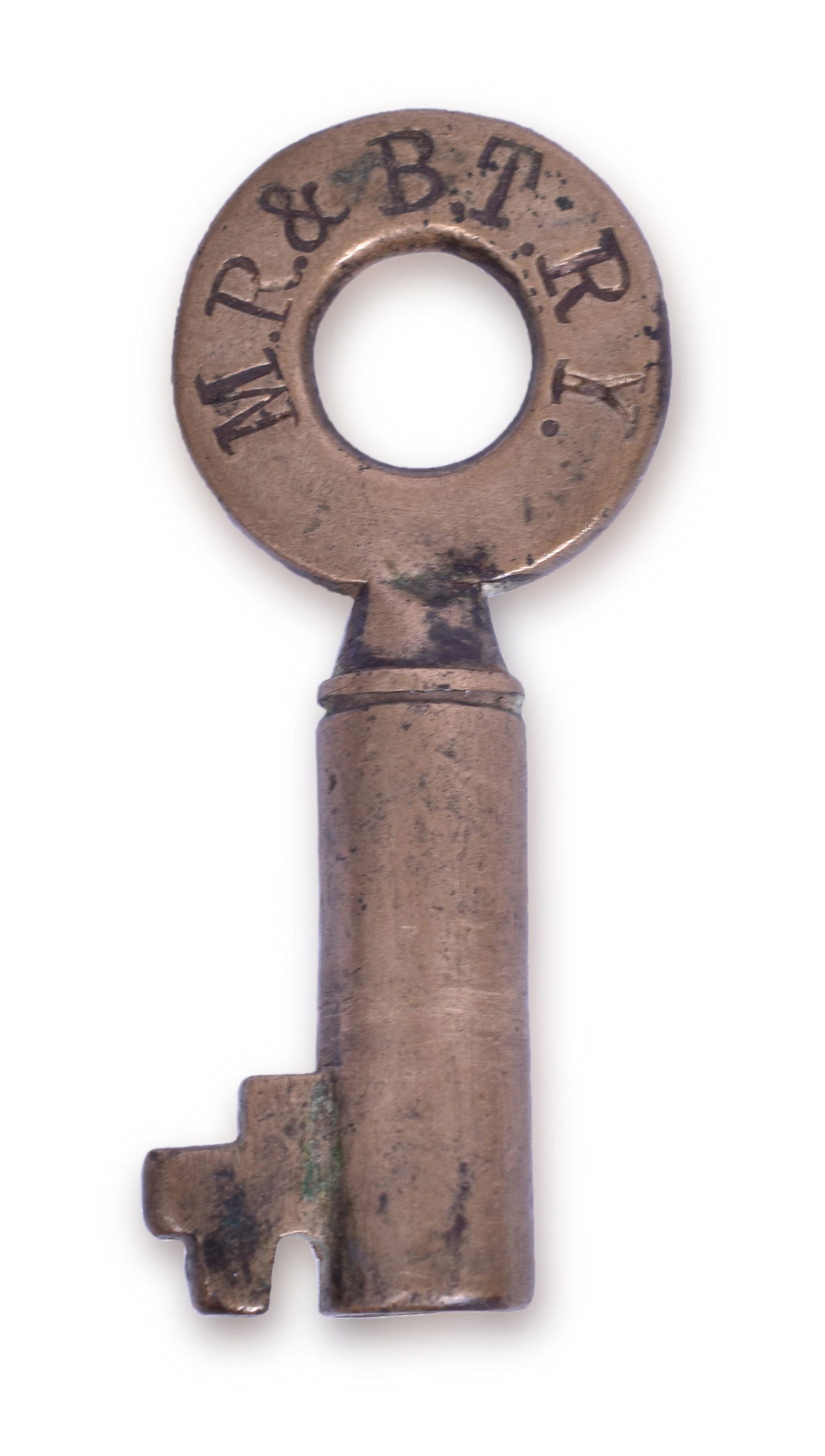 Mississippi River & Bonne Terre Railway Brass Key - Tapered Barrel, Single Ring (1 of 2)