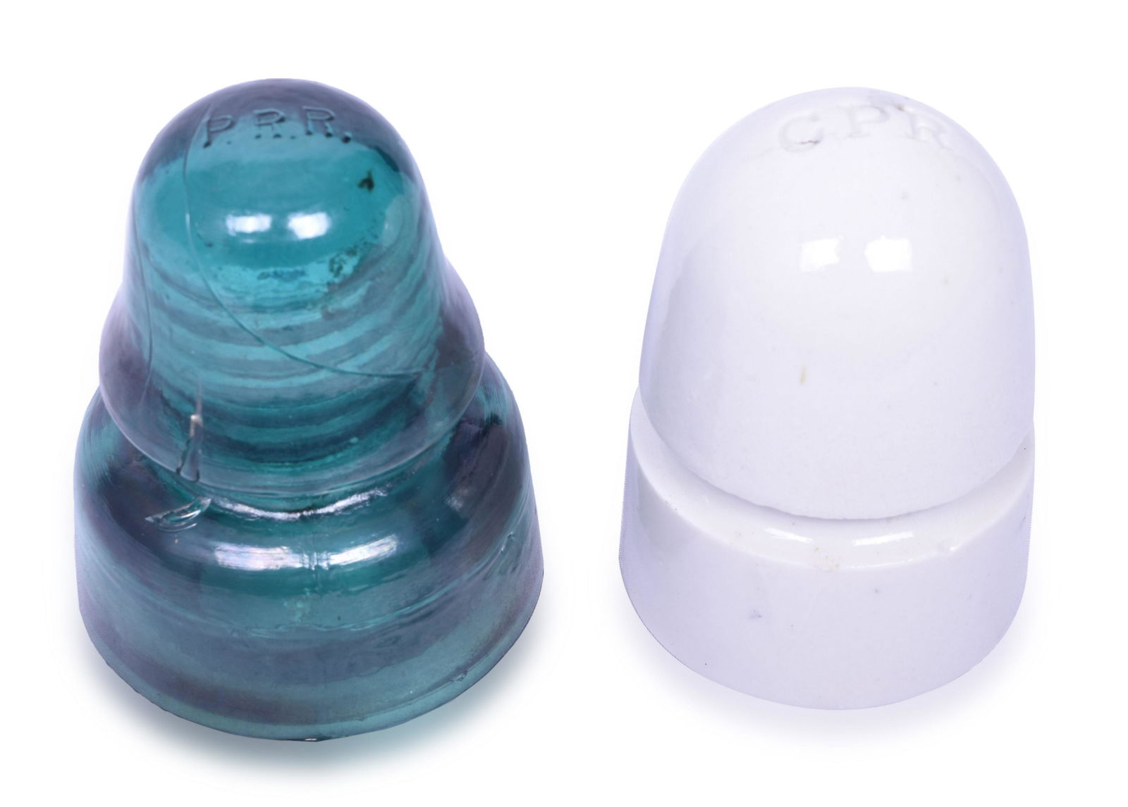 Canadian Pacific and Pennsylvania Railroad Marked Glass Insulators (1 of 6)