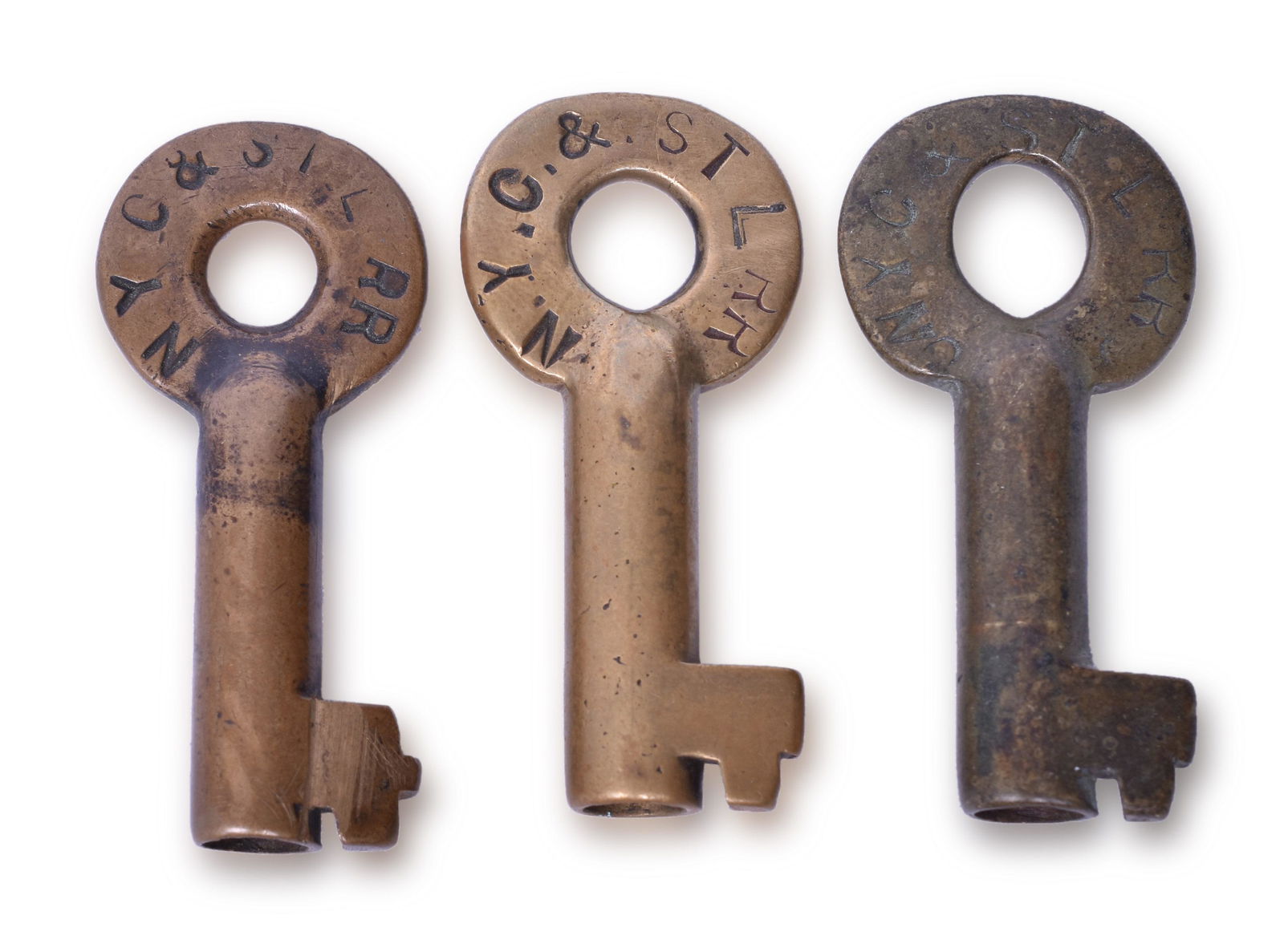Group of Three Nickel Plate Railroad Switch Keys - A&W and Adlake (1 of 3)