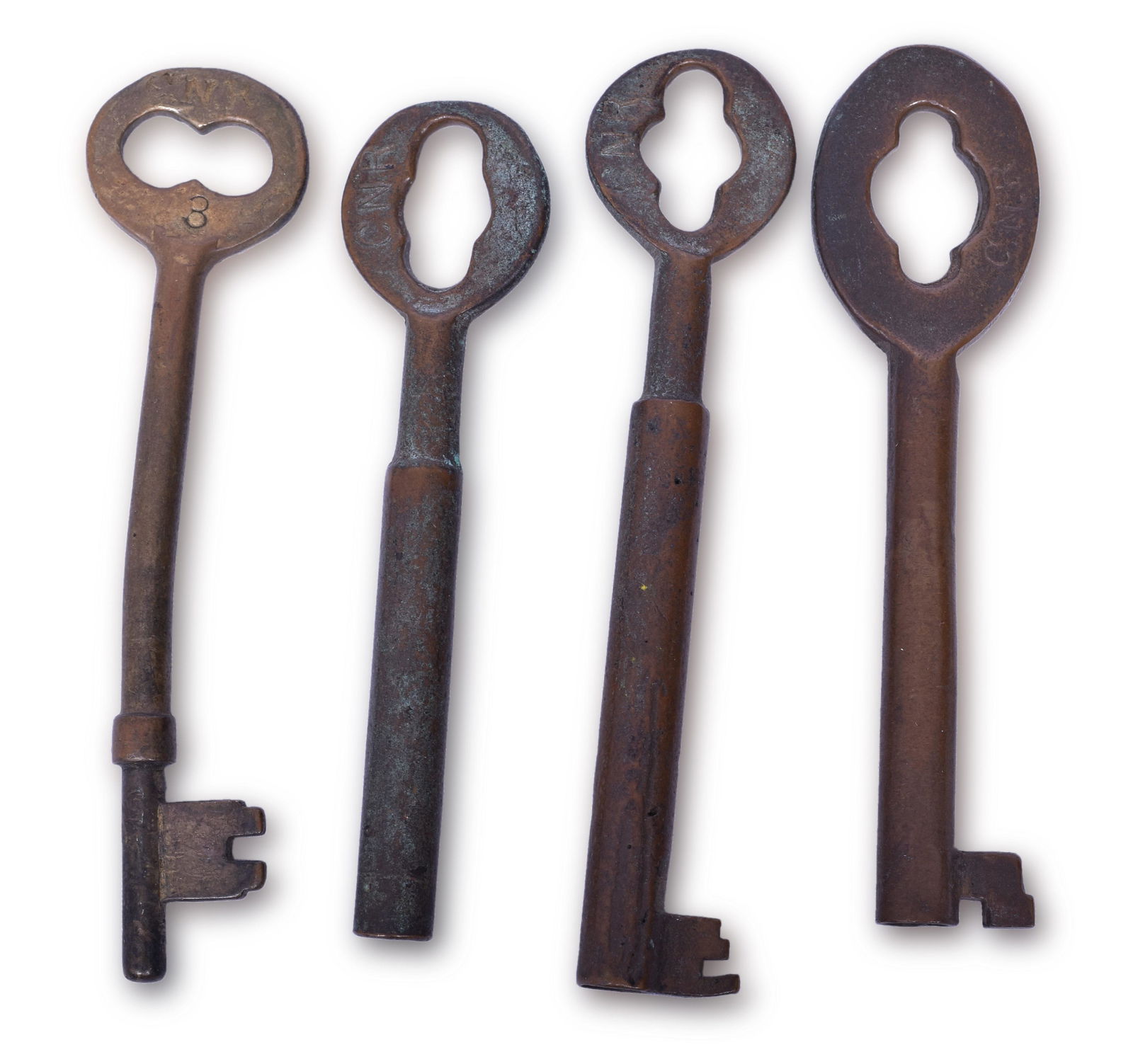 Four Canadian National Railway Coach / Caboose Brass Keys - Mitchell (1 of 4)
