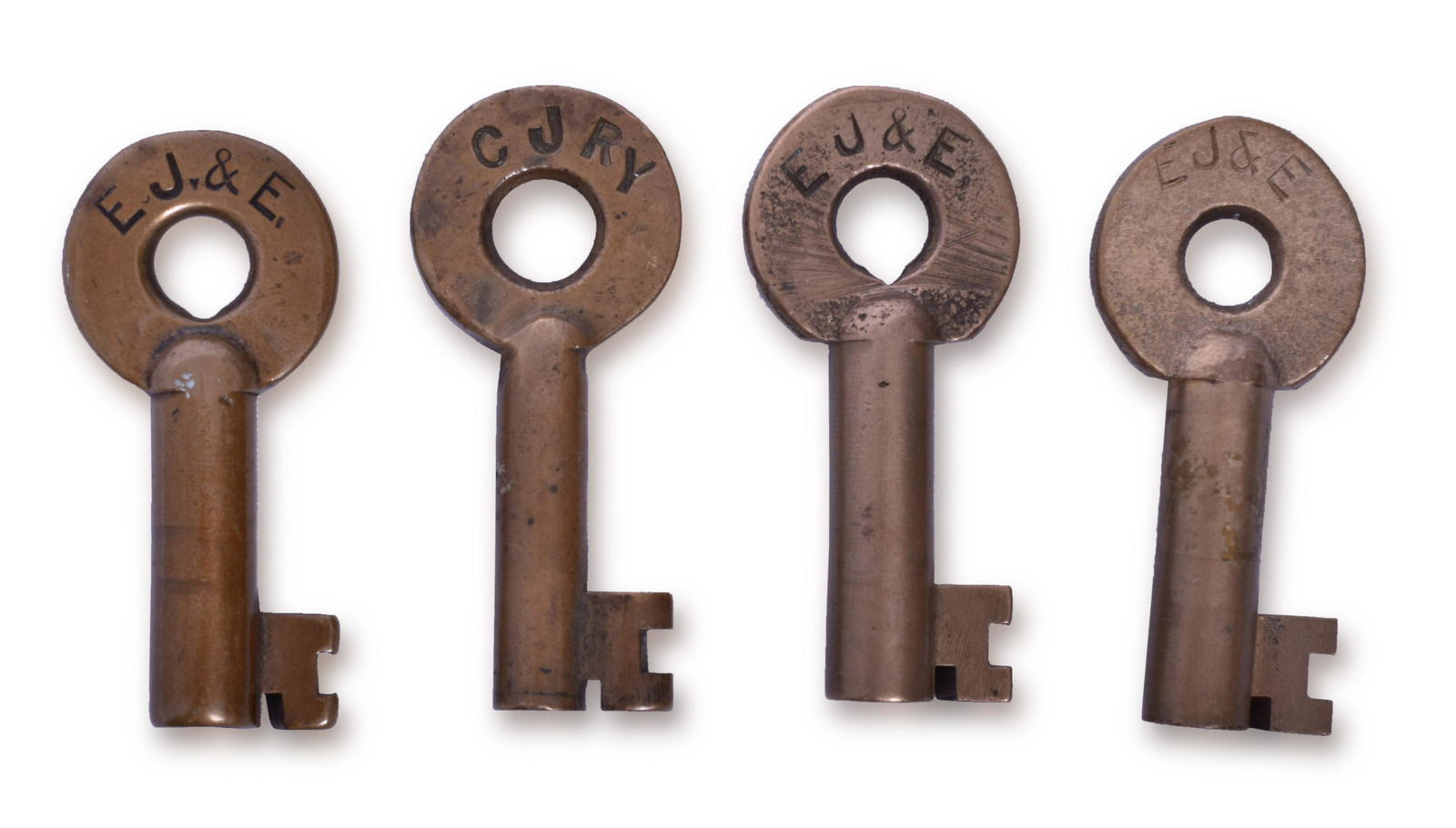 Four Elgin, Joliet & Eastern and Chicago Junction Railway Brass Keys (1 of 4)