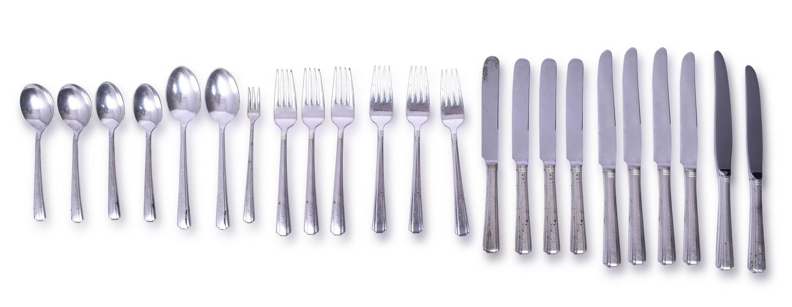 Mix of Twenty-three Wallace & International Illinois Central Stamped Flatware (1 of 4)