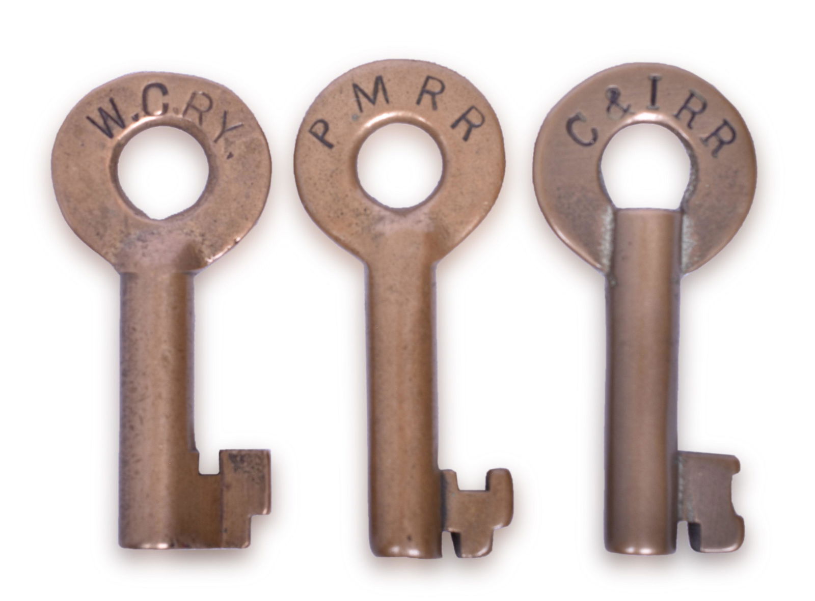 Three Railroad Keys Cambria & Indiana, Wisconsin Central, Pere Marquette (1 of 3)