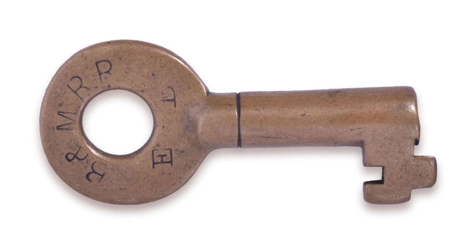 Boston and Maine Railroad Single Ring Wilson Bohannan Brass Switch Key (1 of 2)
