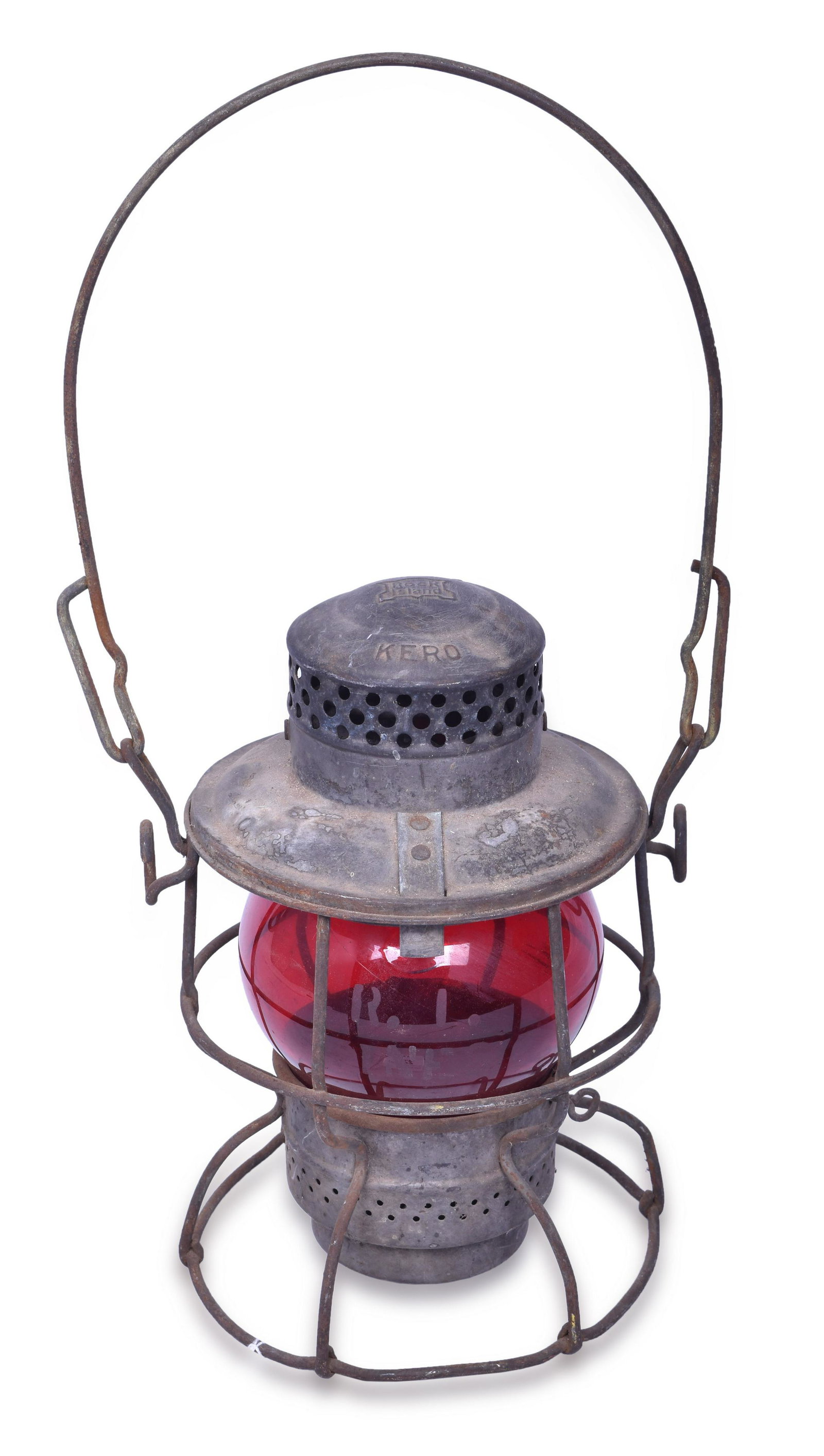 Adlake Kero Rock Island Railroad Lantern - Etched Red Globe (1 of 6)
