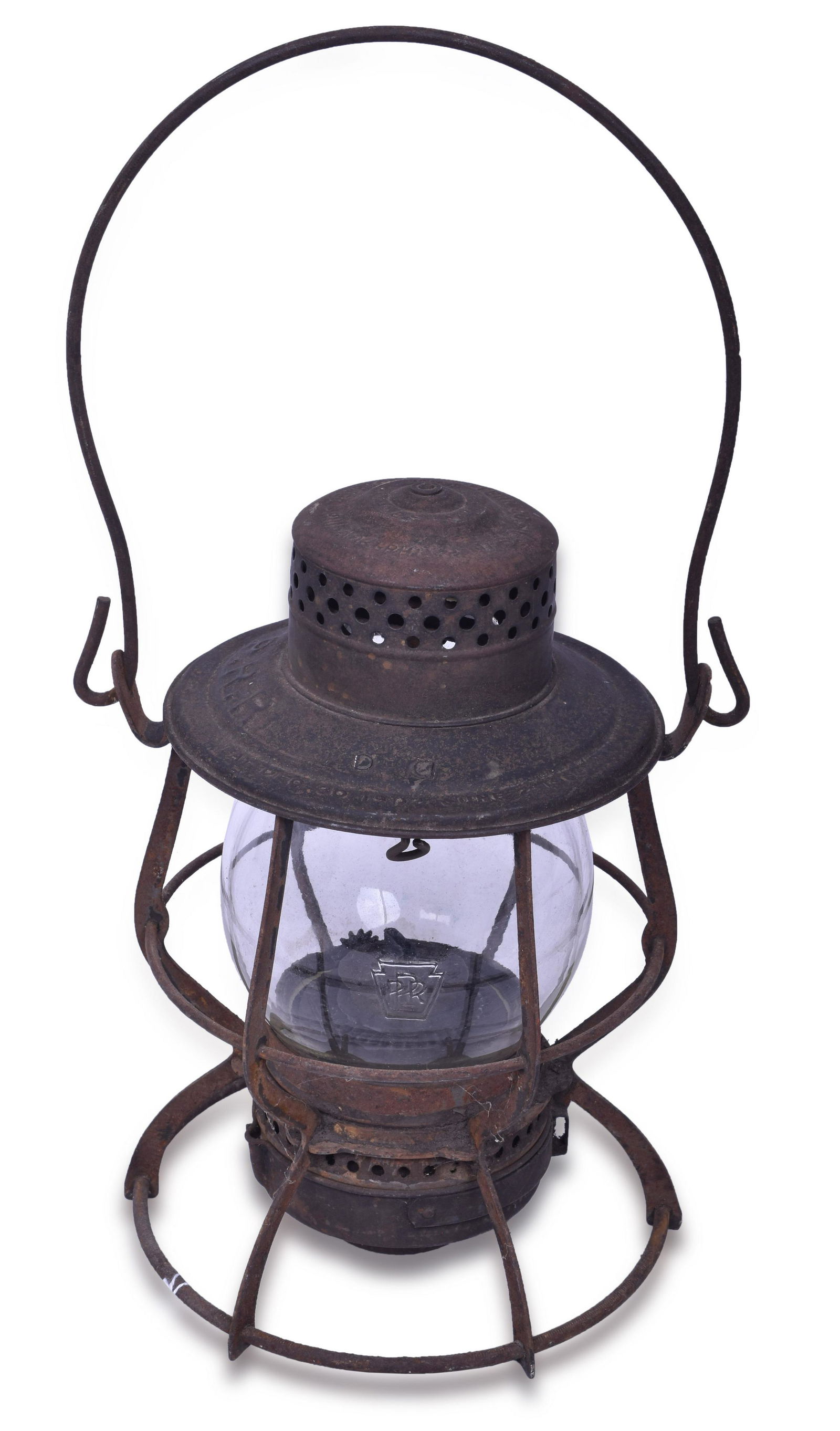 Pennsylvania Railroad Keystone Tall Globe Lantern w/ Keystone Cast Globe (1 of 6)