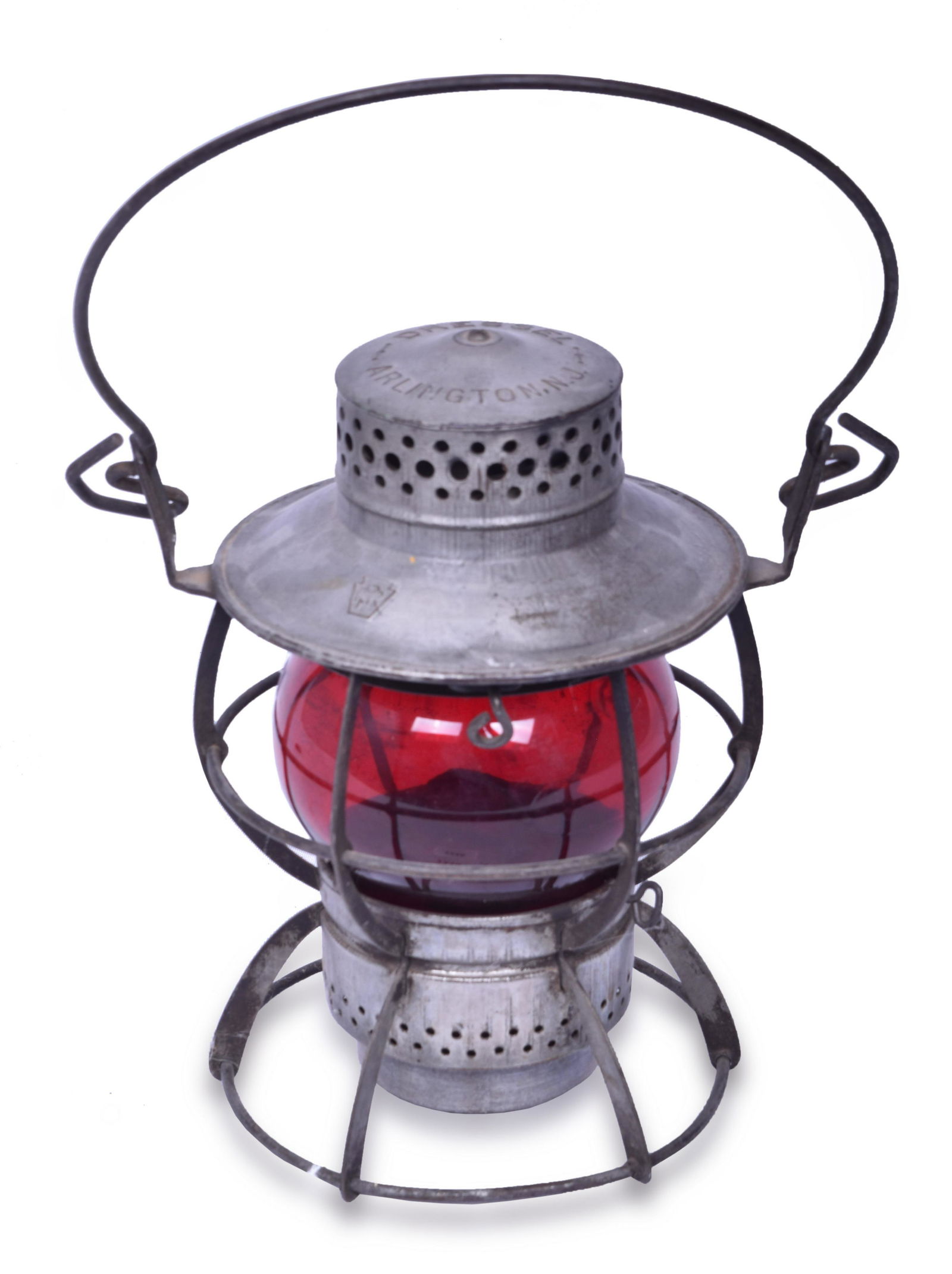 Dressel "Heavy Duty" Pennsylvania Railroad Red Globe Lantern (1 of 6)
