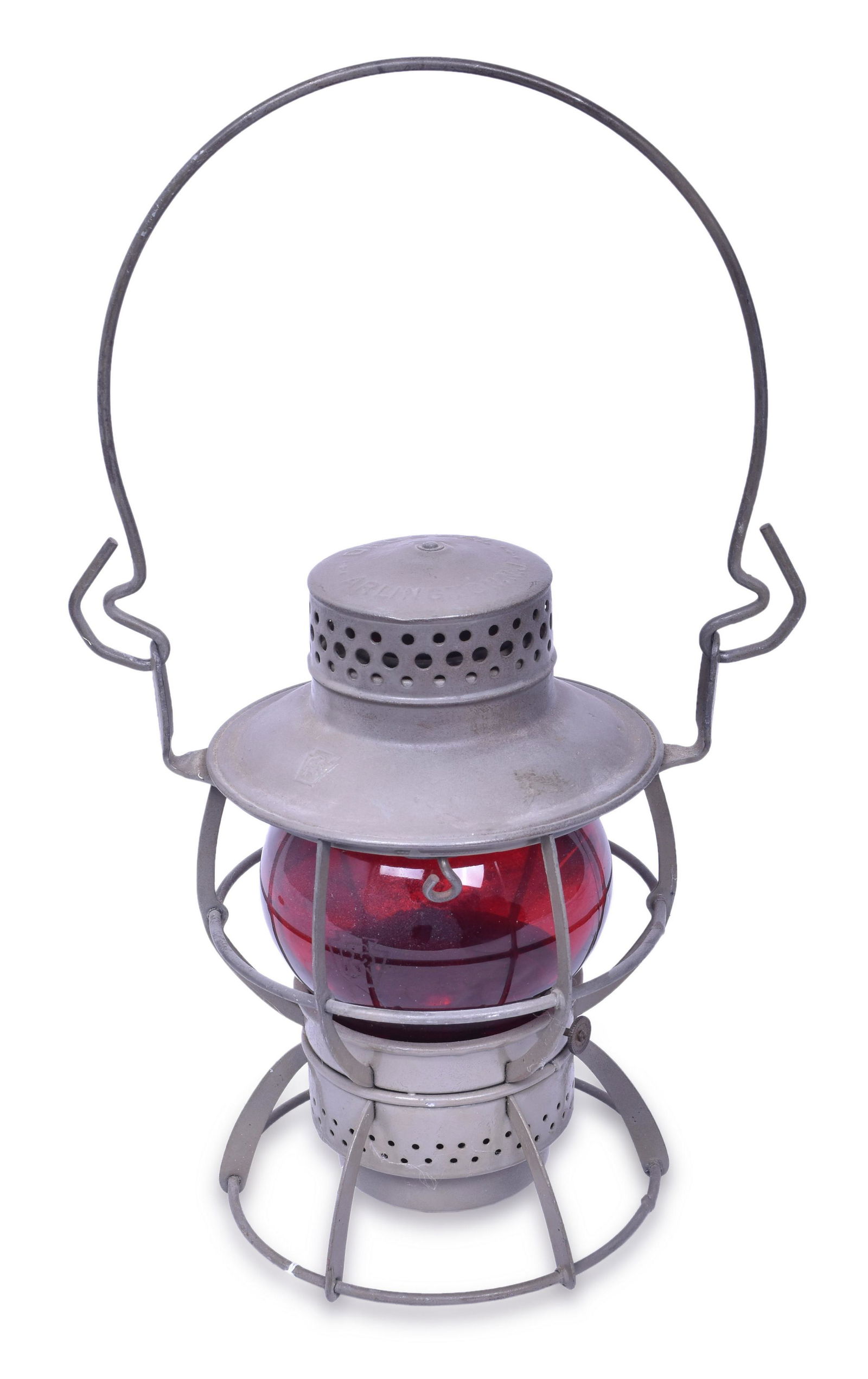 Dressel "Heavy Duty" Pennsylvania Railroad Red Globe Lantern w/ Etched Keystone Globe (1 of 6)